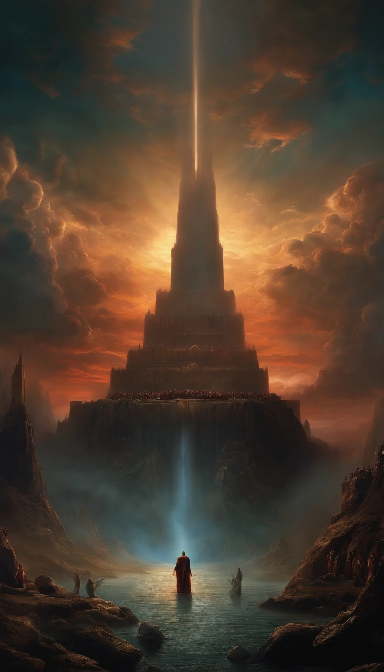 "The Last Judgement artwork inspired by the dramatic style of British artist John Martin." Lots of peoples, extremely detailed, 4K, cold colors