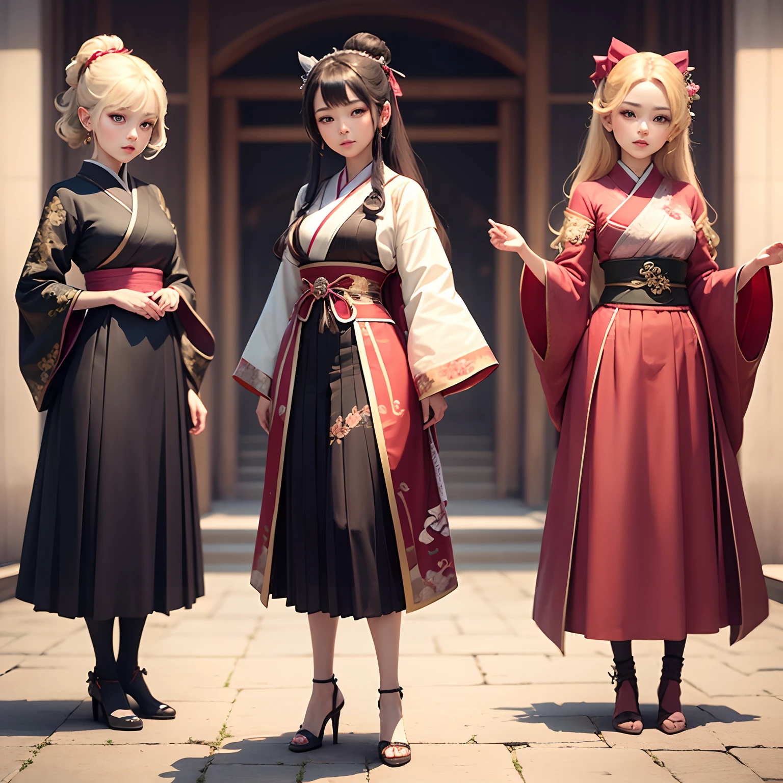 masterpiece、top-quality、Super Detailed Cute Baby Chibi Anime,"Generate beautiful female illustrations of aristocratic women's attire in Heian period。She wears a gorgeous 12-piece with long sleeves and a spread skirt.、I wear a gorgeous ornament in my hair.。Standing in a graceful posture,