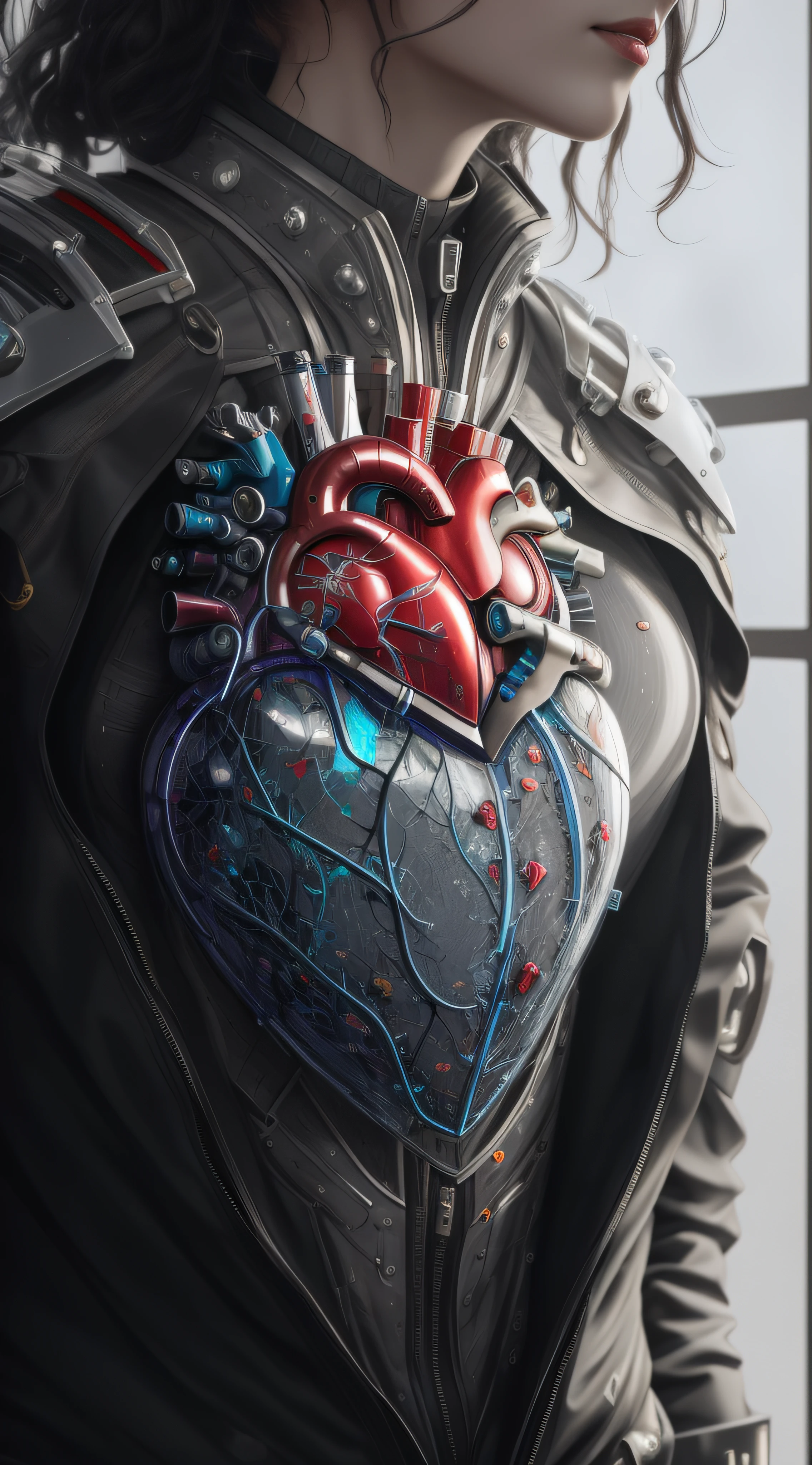 ((8k masterpiece)), RAW photo, ((best quality:1.2)),professional photograhy, 3d capture, 3d work, single item focus, absurdres, huge filesize, A 3d_biomechatronic_heart ((3d human heart:1.4)) made from high grade toughened glass, with aerospace grade (((polished titanium valves))), macro detailed vein and fibre systems, illuminated heart chambers, intricate vein systems, space-age technology, futuristic engineering, engineering masterpiece, external vein systems wrapped around the glass heart, , scarlet micro glass vein systems, polished titanium anatomical heart pieces attached to the exterior surface with engineered screws, plain single colour background, contrasting background, volumetric lighting, quixel megascan, unreal engine5, cg9 studio, trending on artstation,