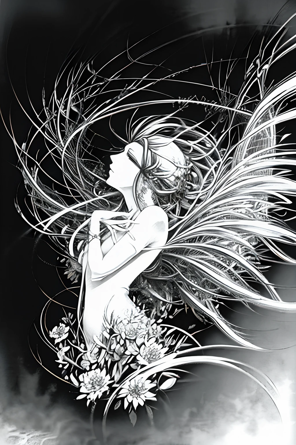 1 girl,wings,the angel's wings