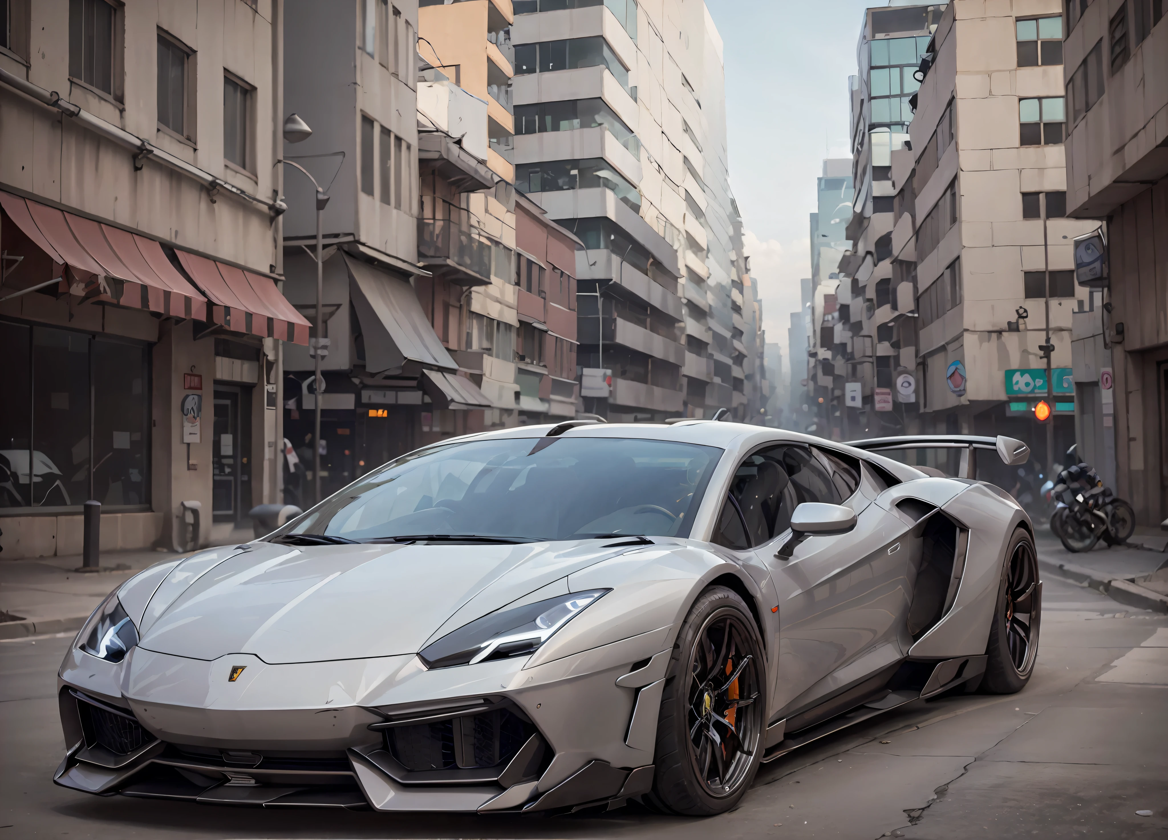 Lamborghini Revuelto sian cyberpunk, 4k, HDR, fotorealismo, obra-prima, ray tracing, Cyberpunk scenario, carro preto, Batmobile, neon, drift, carbon, liberty walk