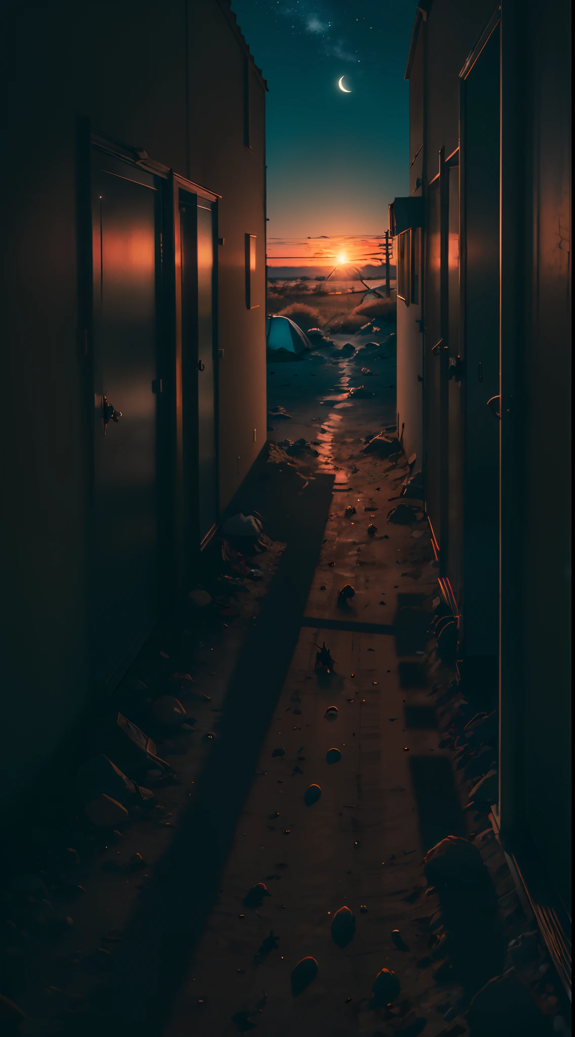As the sun dipped below the horizon, I ventured across the road to the camp for my routine inspection. The empty corridors echoed with my footsteps, and a sense of isolation settled in. The night was still, save for the distant hum of crickets.
