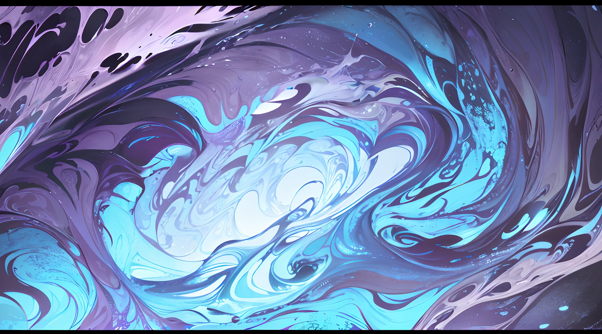 fluid art, blue, white
