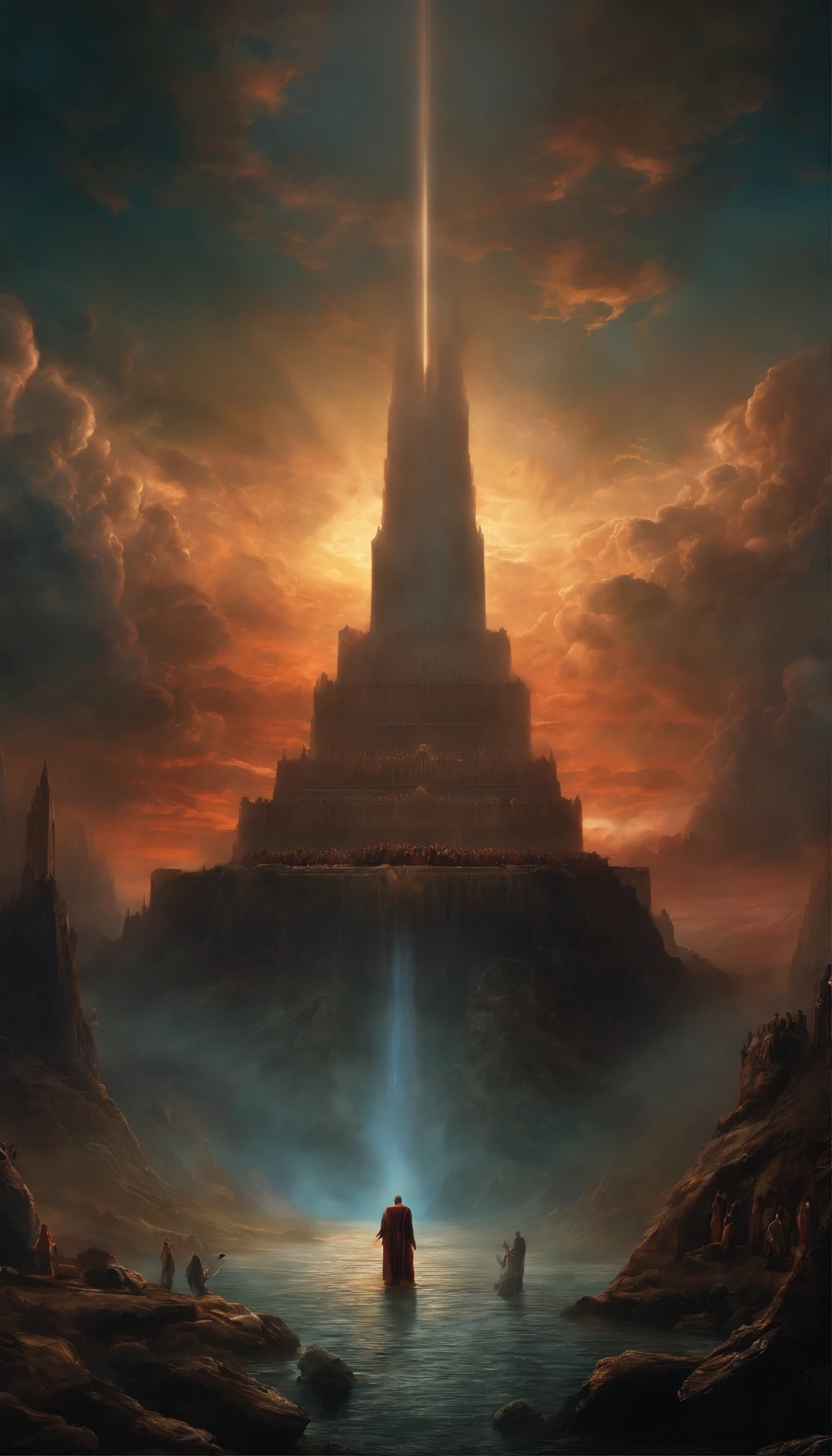 "The Last Judgement artwork inspired by the dramatic style of British artist John Martin." Lots of peoples, extremely detailed, 4K, cold colors