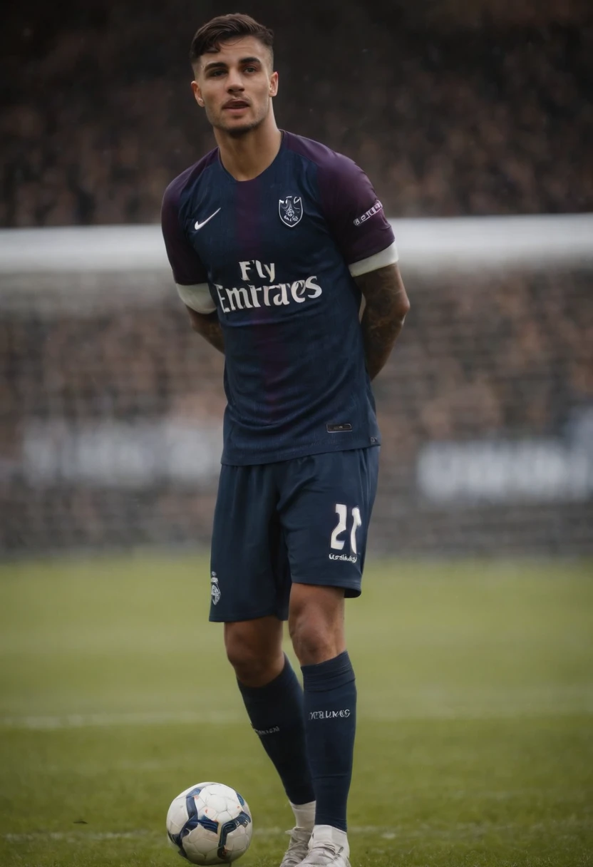 Homem Soccer Player com tatuagens, homem bonito, 20 anos, jovem promessa, in Tottenham