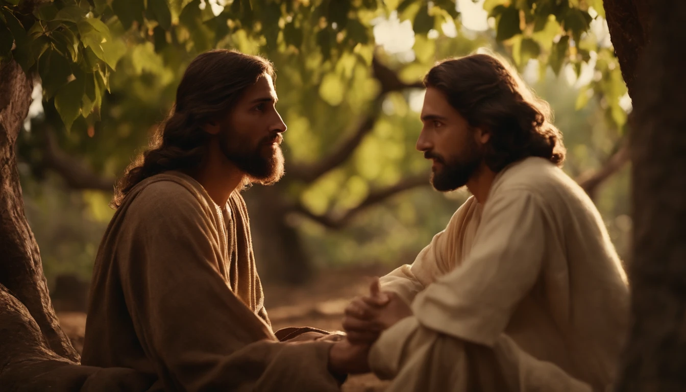scene from the movie Jesus Christ The Passion of Christ The Resurrection in Paradise in Heaven, Detailed Face, Detailed Body, (Masterpiece: 1.5) (Photorealistic: 1.5) (Bokeh) (Best quality) (In the sky) (Intricate details) (8k) (HDR) (Gradient movie) (Canon D5) (Cinematic lighting) (Sharp focus) (Cinematics)