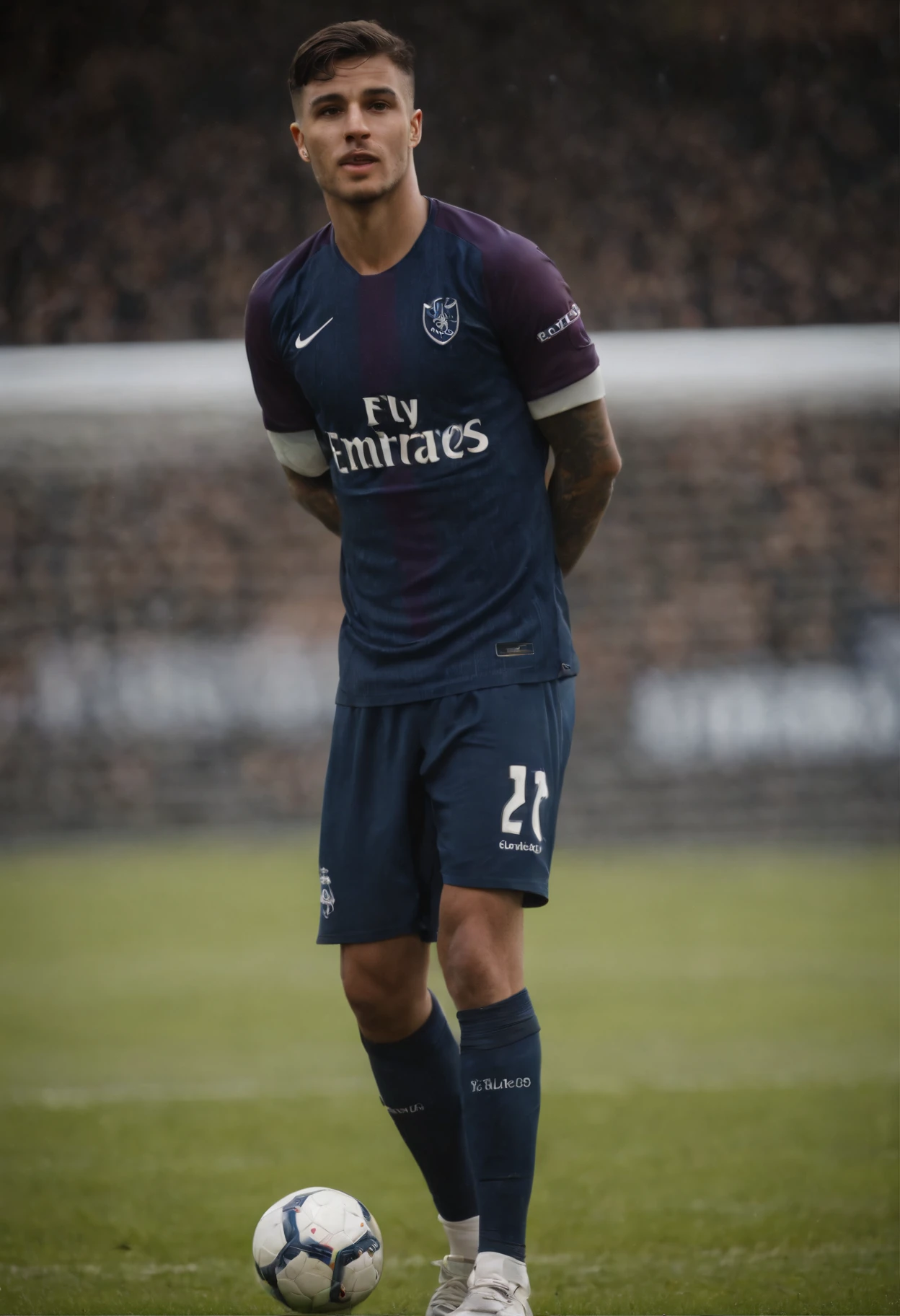 Homem Soccer Player com tatuagens, homem bonito, 20 anos, jovem promessa, in Tottenham