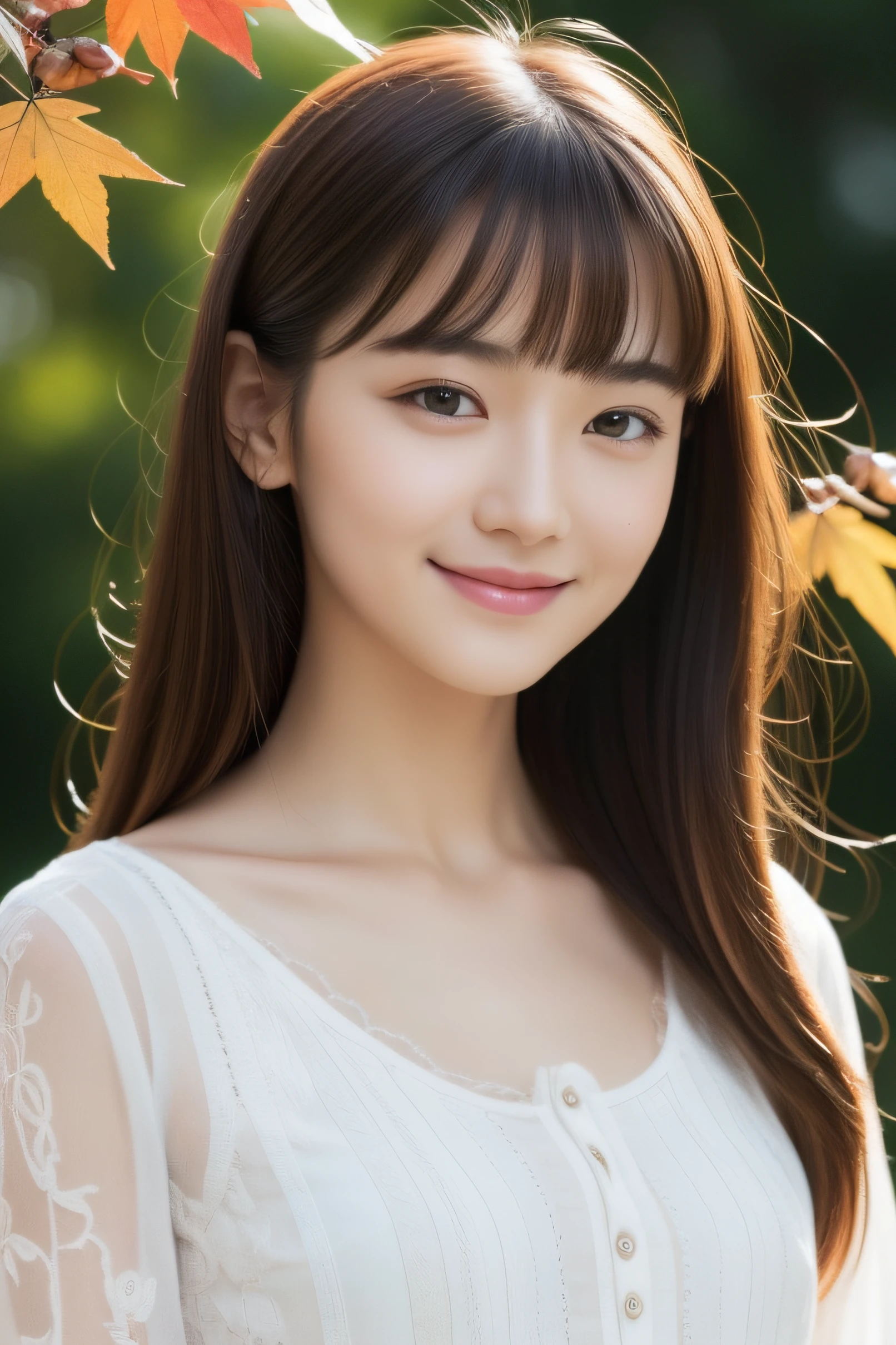 (((​masterpiece))), top-quality, Extremely detailed, Detailed background, Very beautiful girl, japanese, 12 yo,  Detailed face, bangs, smile, (Full body:1.3), (random hairstyles :1.2), (Young Face), (Perfect body:1.1), blouse, autumn, in 8K, Wallpaper, amazing, finely detail, Ultra-detailed, 超A high resolution, Extremely detailed, Pure erotic face, extremely detailed eye and face, Beautiful detailed eyes, highly detailed skin, No makeup, (Natural Skin),