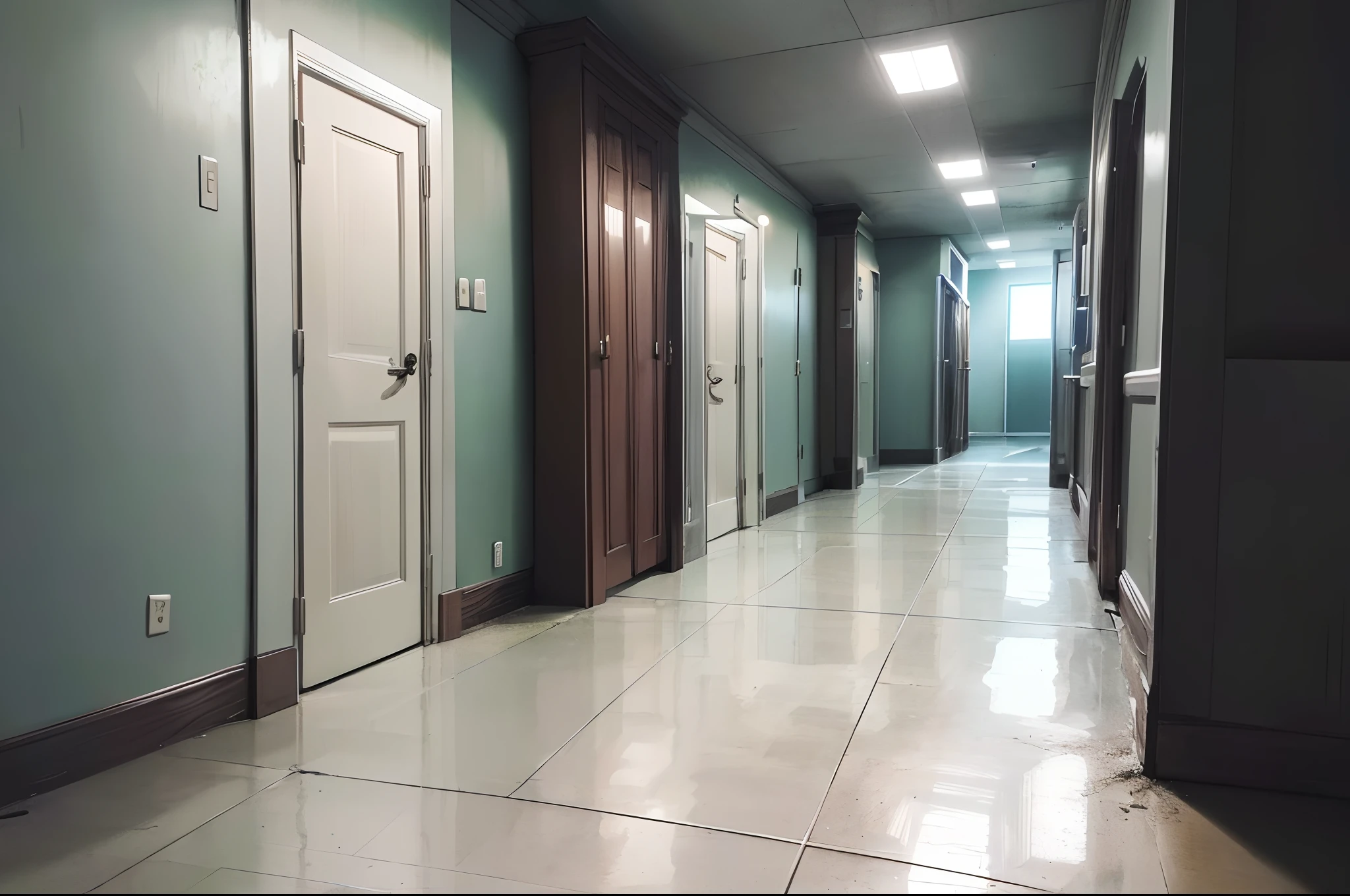 Curiosity compelled me to investigate floor by floor. With each switch I flipped, the harsh fluorescent lights flickered to life, casting eerie shadows on the walls. I couldn't shake the feeling that something was amiss.