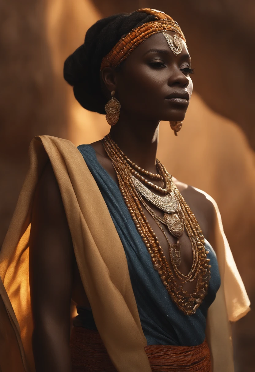 (Professional 3D rendering:1.3) de (Realistic:1.3) Foto de arte mais bonito do mundo,(((SOMENTE O ROSTO)))Yemanja, orisha, rainha africana,roupas azuis,Orixá queen of the oceans,cores azuis, vestindo um ade detalhado e intrincado, olhar materno, cosmic goddess,impressionismo,Afrofuturista, corpo inteiro 8k unidade render, poros da pele, very dark lighting, sombreamento pesado, circunstanciado, rosto detalhado, (Vibrando, fotografia realista, Realistic, Dramatic, Escuro, foco nítido, 8k), (Roupas africanas de tribos :1.4), ((((use tecidos)))), (intrincado:1.4), decadente, (altamente detalhado:1.4), Pintura digital, rendering by octane, art stations, conceito-arte, liso, foco nítido, germe da arte, (Loish:0.23), Wlop Ilya Kuvshinov, e greg rutkowski e alphonse mucha gracias, (global ilumination, studiolight, light volumetric), beira do mar, floating particles,(((close-up rosto))), ((Fundo escuro noite estrelada:1.3)),CGSesociedade,art stations