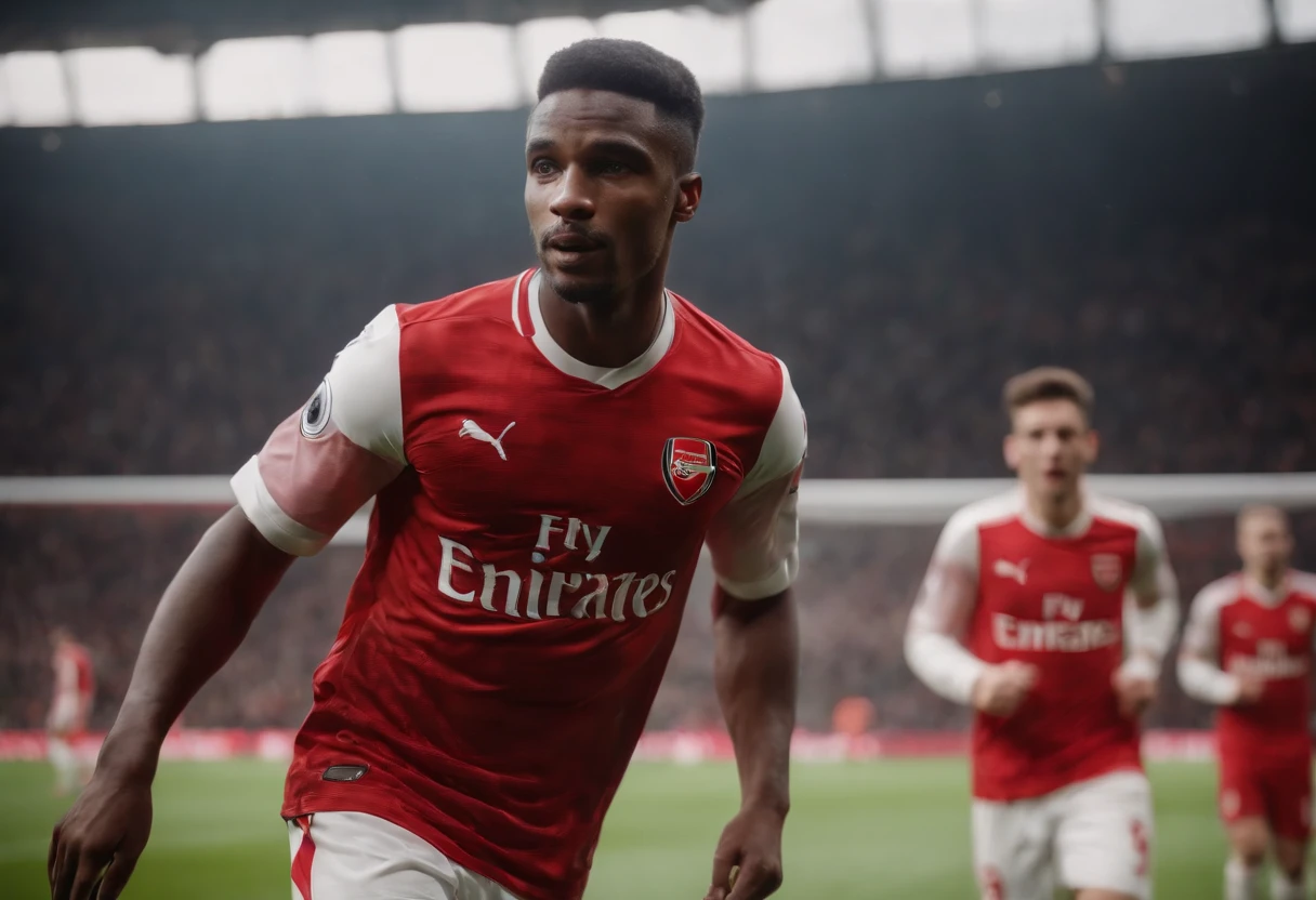 Homem Soccer Player negro in Arsenal
