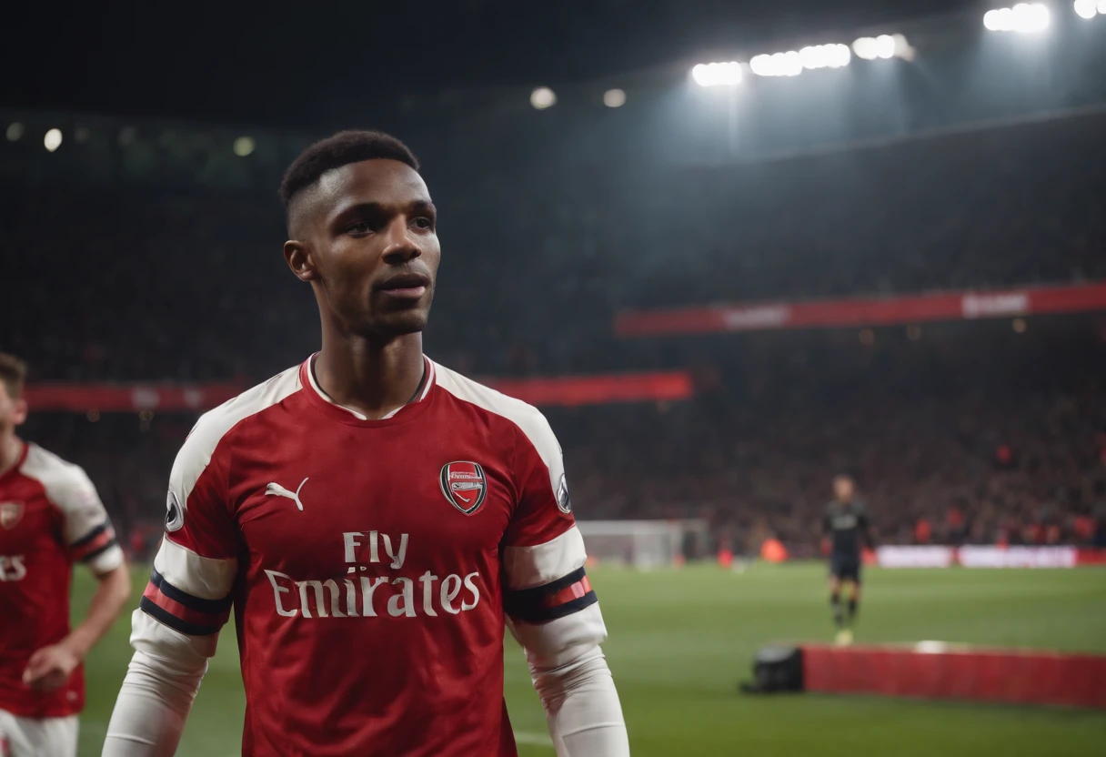 Homem Soccer Player negro in Arsenal
