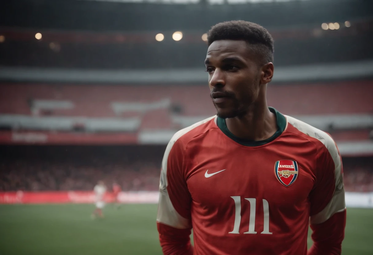 Homem Soccer Player negro in Arsenal