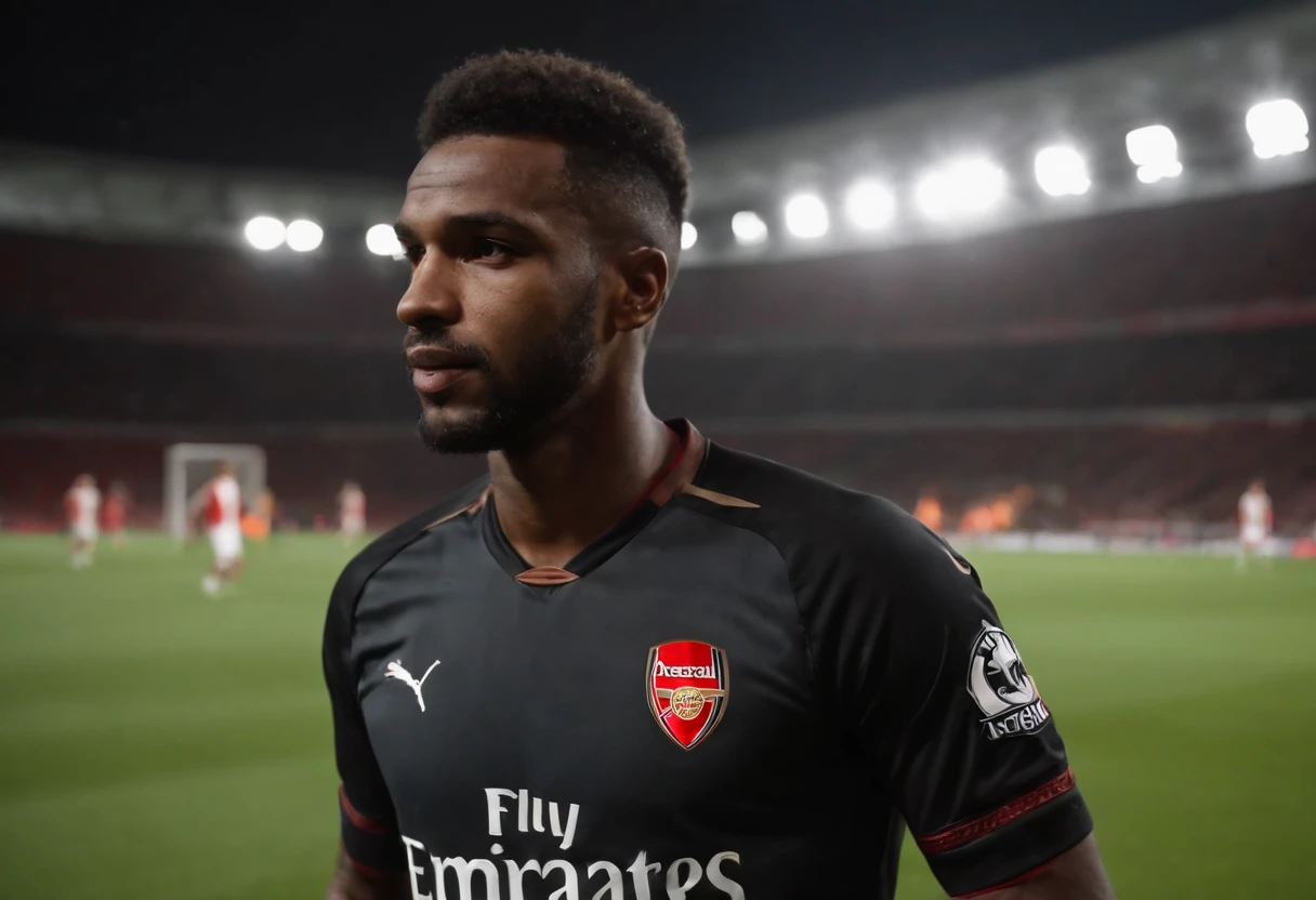 Homem Soccer Player negro in Arsenal