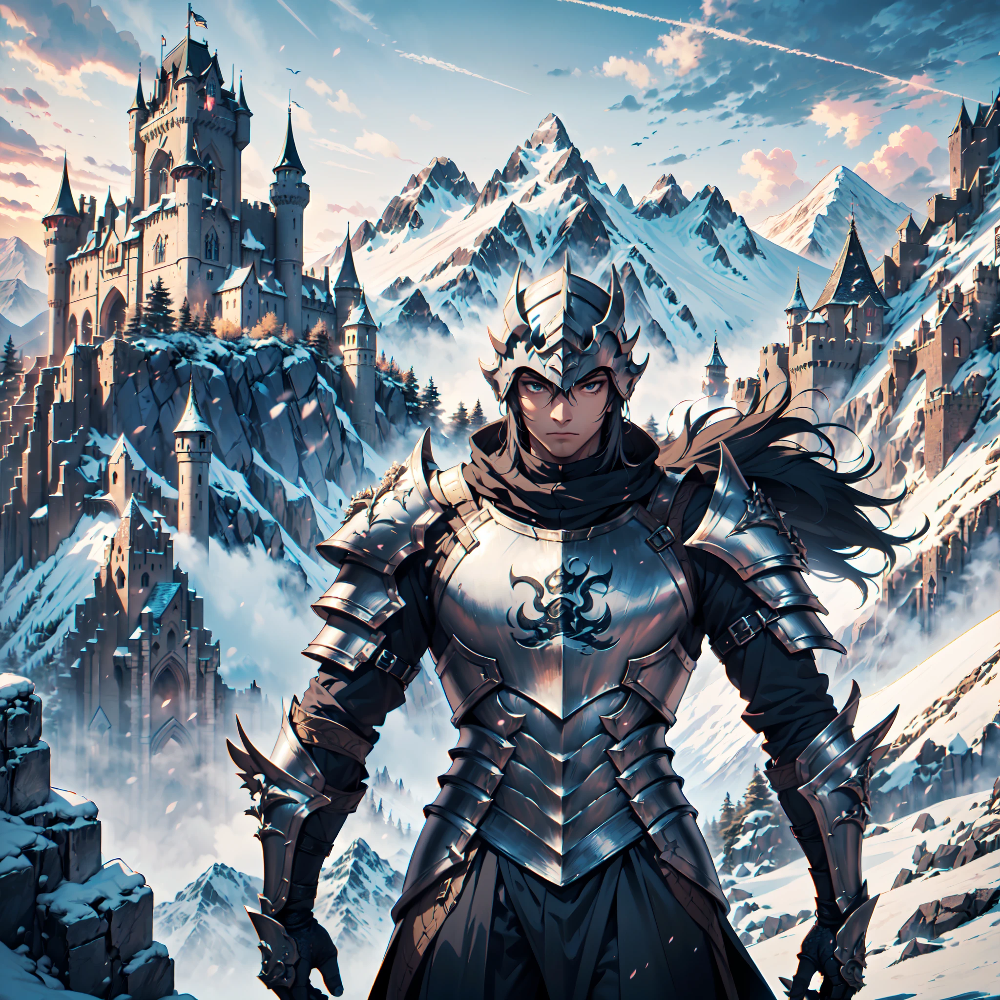 128K Resolution,
Ultra High Definition,
Best Quality,
Hyper Detailed,
Masterpiece,
Anime,
Body Shot,
1 Boy,
Handsome,
Hyper Detailed Short Hair,
(((Hyper Detailed Armor Plates))),
(((Hyper Detailed Undershirt))),
(((Hyper Detailed Baron Armor))),
(((Mountain Castle Background Scenery))),