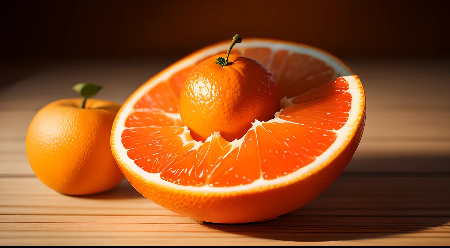 orange fruit cinematic, light on orange fruit