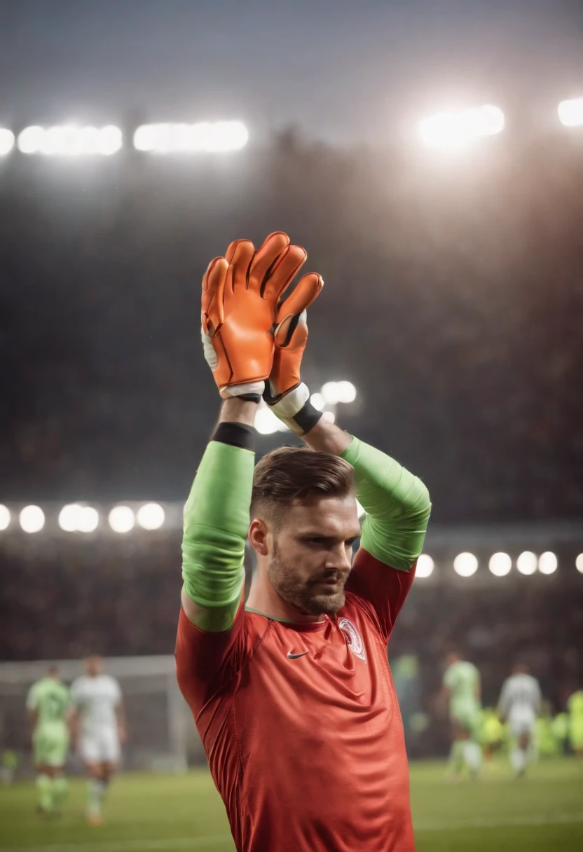 Homem Soccer Player Goalkeeper with goalkeeper glove