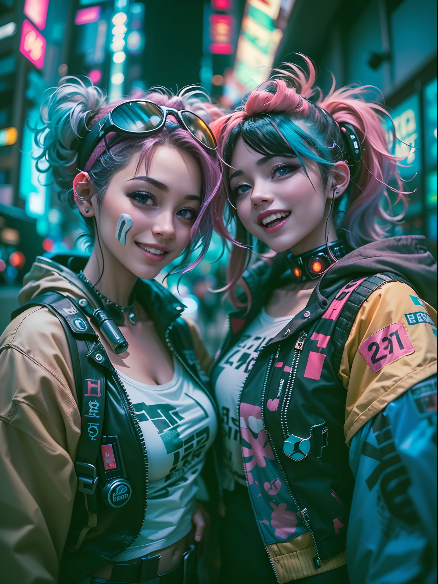 Top Quality, Masterpiece, High Resolution, 8k, (((cute skinny barely legal girl in oversized silky shirt with plunging neckline and wetlook leggings, bare belly, wide neckline, deep neckline, small perky breasts, beautiful detailed eyes, beautiful detailed lips, small closed mouth, extremely detailed face, long ponytail hair, small hips))), cyberpunk apartment, moody atmosphere, dramatic and random neon colors, futuristic setting, intricate details, at night, backlit, full body shot, view from distance
