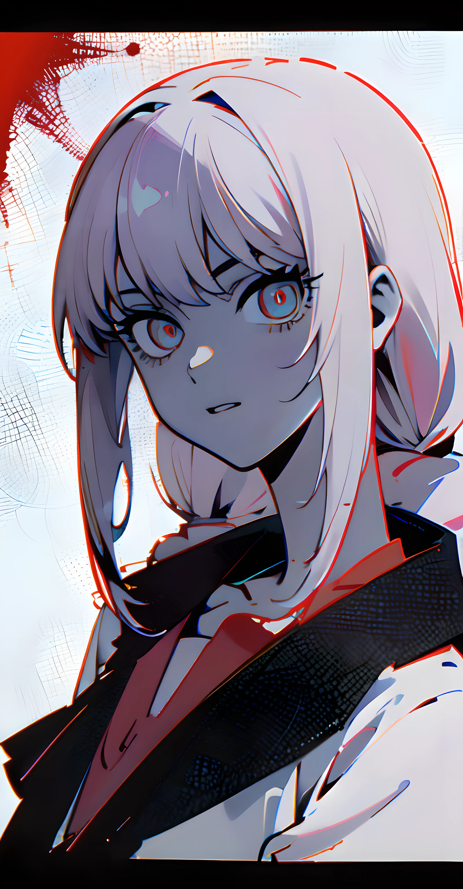 Chica de anime con sangre en la cara y los dientes, Arte detallado del anime digital, Yandere intrincado, Gapmoe Yandere, Dientes babeantes descubiertos, Yandere, Arte de anime limpio y meticuloso, Gapmoe Yandere Grimdark, Arte detallado del anime, por Kamagurka, Cara de anime enojada altamente detallada, Retrato Gapmoe Yandere Grimdark, horror!! Altamente detallado, pechos grandes, hermosa, Female physique highlighted, estiló manga, delineado oscuro, (((encadenada))), Staring at the viewer, cuerpo llamativa,