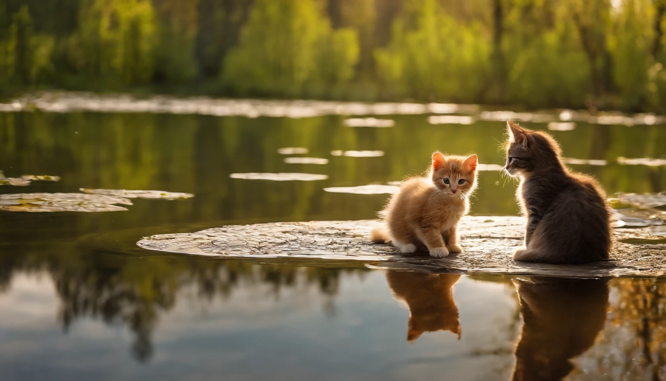 A 13-year-old girl,By the lake in the forest,Kittens by your side,flower sea,having picnic,There are vegetables,the fruits,pizza,Extreme light and shadow,Extreme light chasing,Extreme ambient light,Ultimate lake reflection,heal,bright sun,
(and its complex eyeballs)(Delicate facial features1.3)