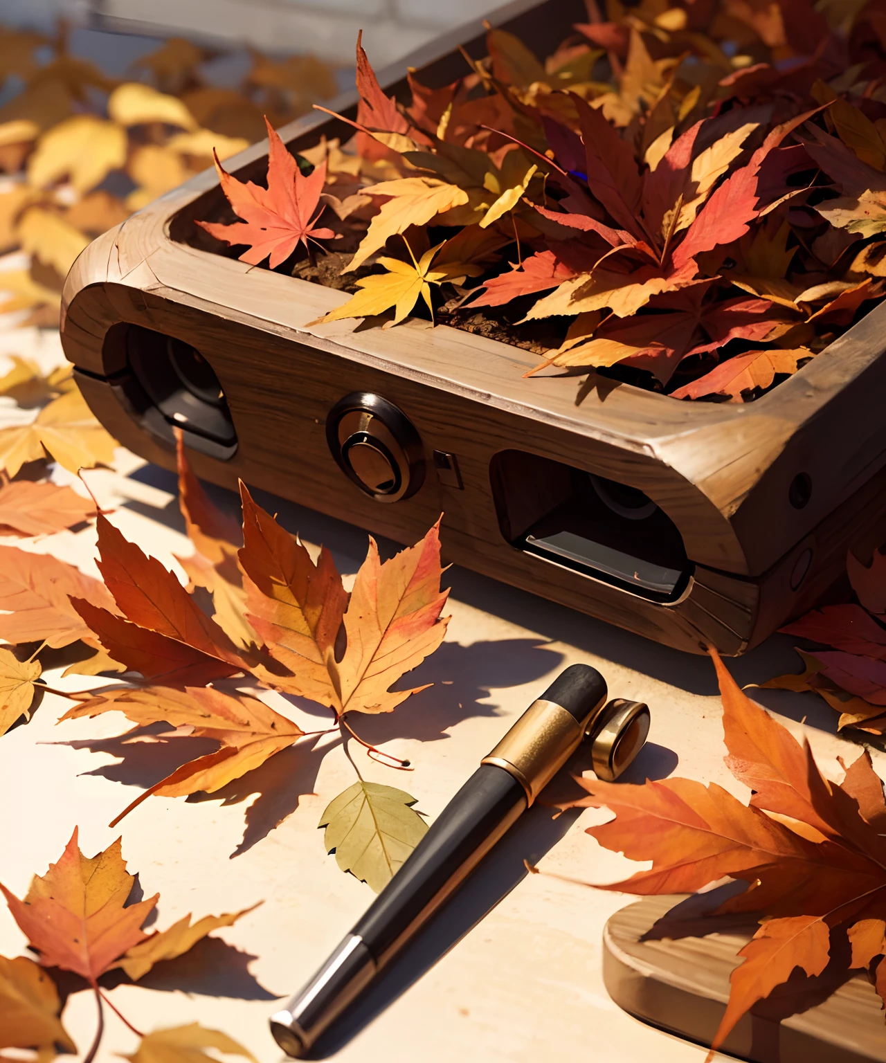 masterpiece, iphone wallpaper, pile of leaves, zoomed in,