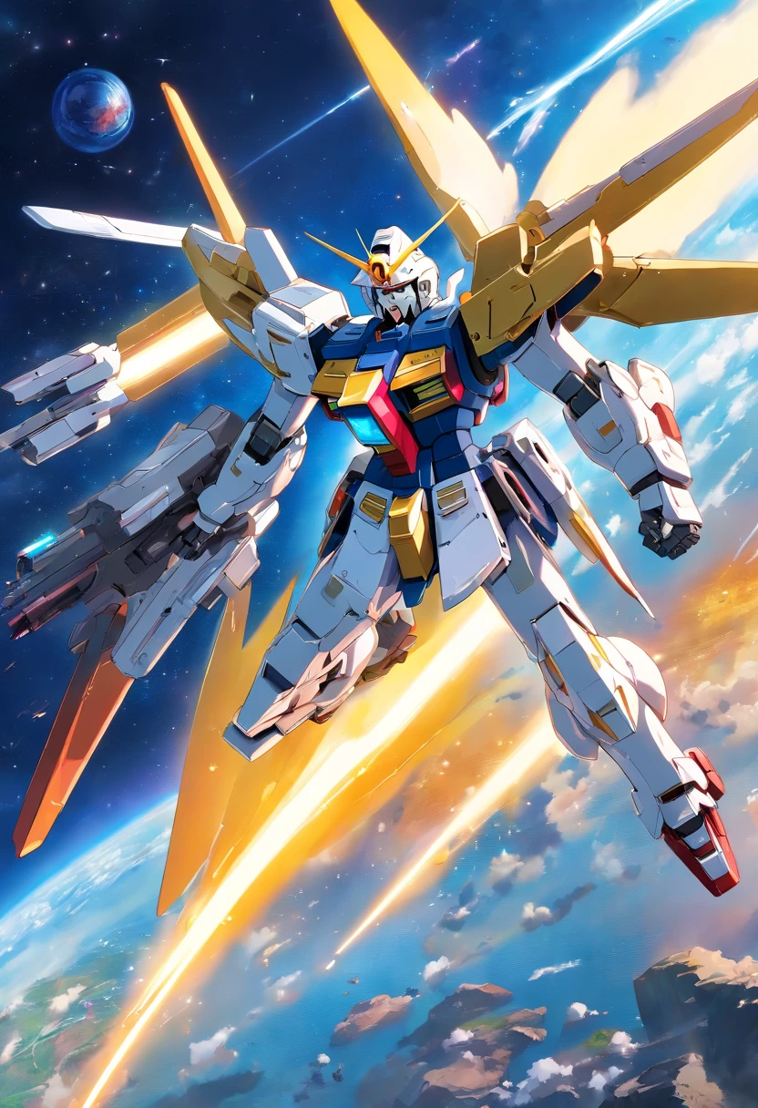 Gundam Barbatos Lupus fighting a huge battle against Russian military forces on a beach