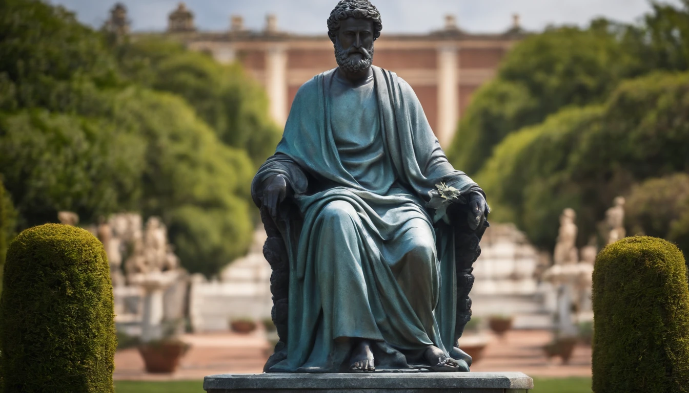 statue Emperor Marcus Aurelius, 8k, cinematic