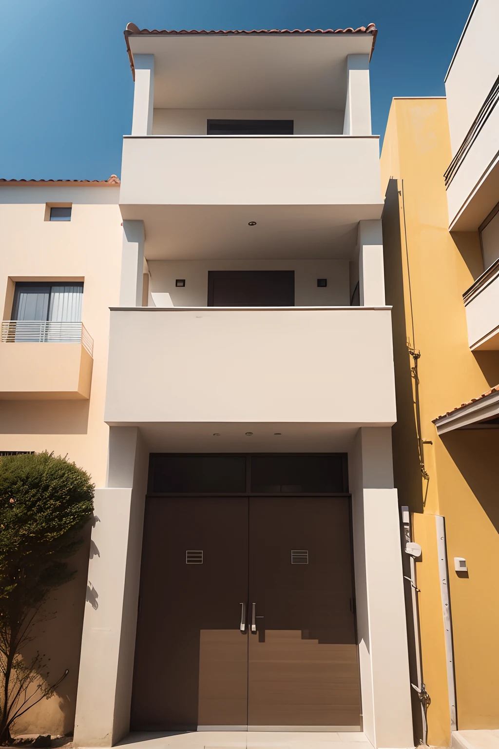 Hay un edificio con una gran ventana y una puerta, Casa completa, Fachada Freddy Mamani Silvestre, imagen frontal, Fachada de piedra, Vista frontal, Edificio completo, Vista exterior, Ventanas de la casa, Foto tomada en 2 0 2 0, residencial, Puertas a varias viviendas, Fachada del edificio, Parte frontal, 3 puertas, Architectural finishes, Vista exterior, visto desde fuera