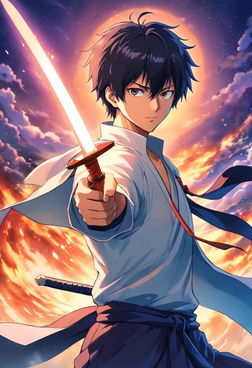 a cartoon of a man with a sword in his hand, bleach manga style, ichigo kurosaki, best anime character design, handsome guy in demon slayer art, inspired by Okumura Masanobu, anime character, shikanosuke yagaki, inspired by Kanō Hōgai, hijikata toushirou of gintama