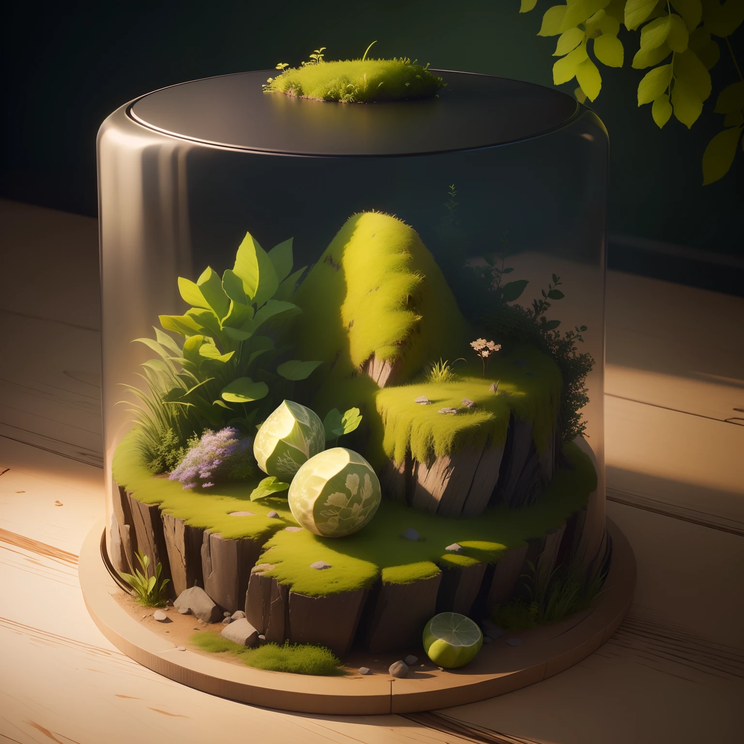 （（The world in the bowl）），（Miniatures），There are trees in the bowl，grass field，The path is in the bowl，（（child）），tmasterpiece，The ultra -The high-definition，detailed detail，film effect，horryfing
