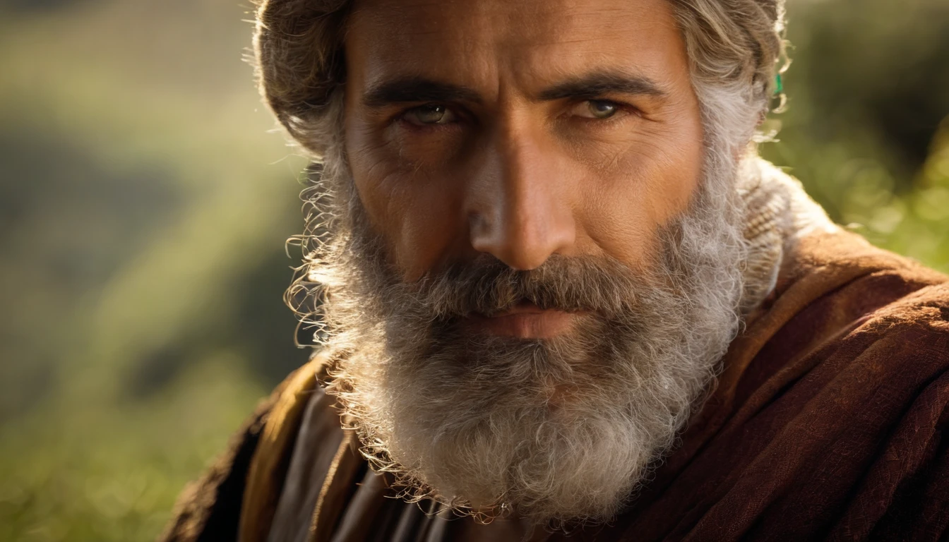 imagem de um homem com barba (Biblical times) Profeta Jeremias, Middle-aged man, look full of hope
