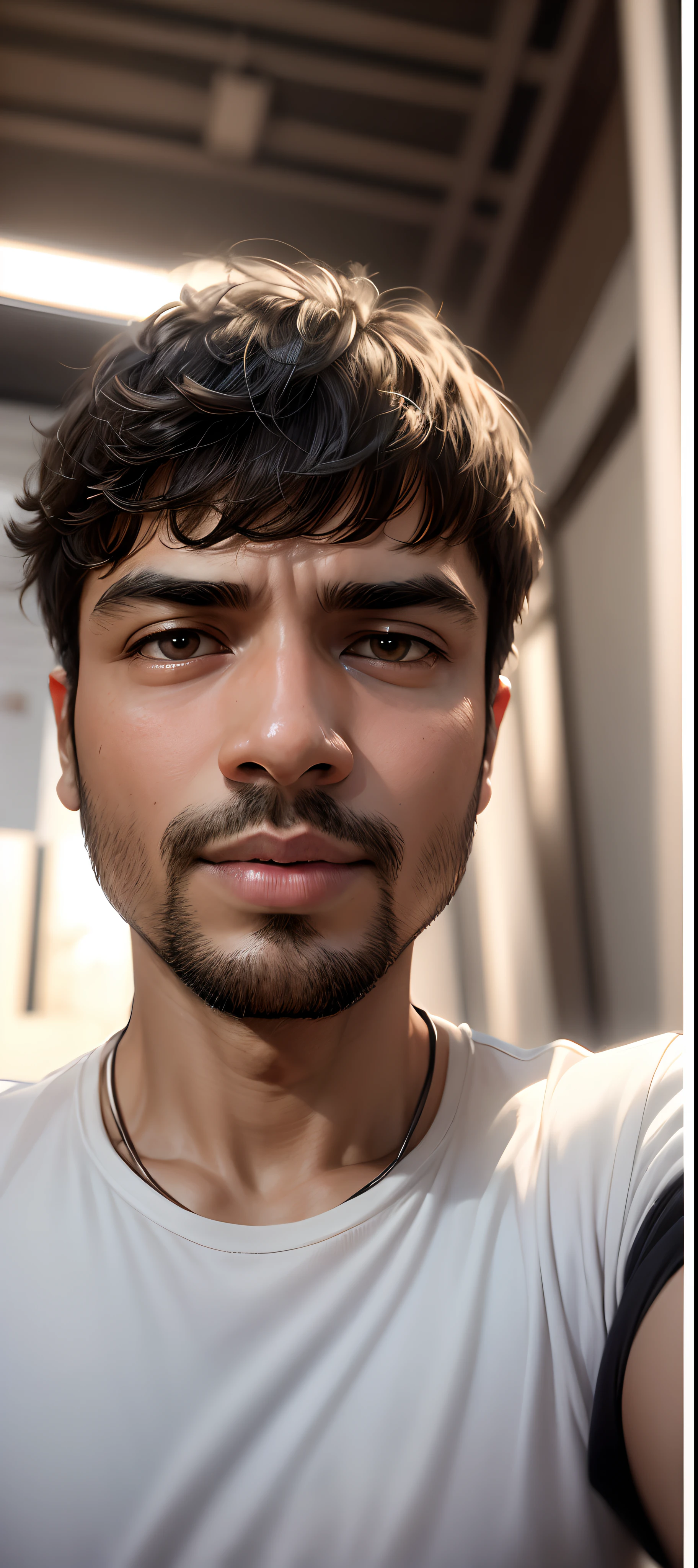 Change background, keep realistic,change hai style