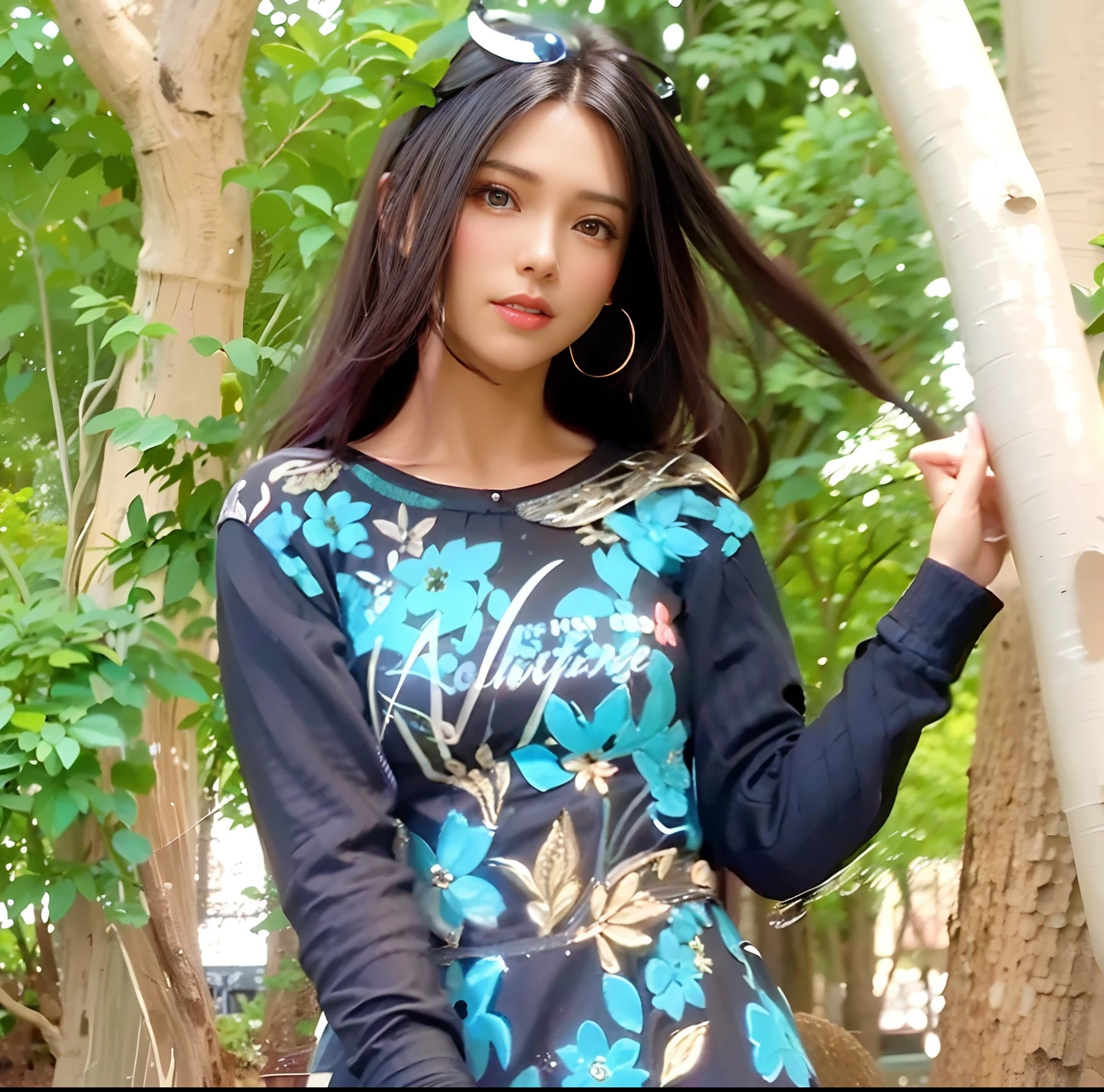 araffe woman in a black and blue dress posing for a picture, taken in 2022, profile pic, profile photo, stylish pose, with fashion clothe, beautifull, beautiful girl, taken in 2 0 2 0, photo taken in 2 0 2 0, with lovely look, very beautiful, very very beautiful, very beautiful girl, beautiful pretty young