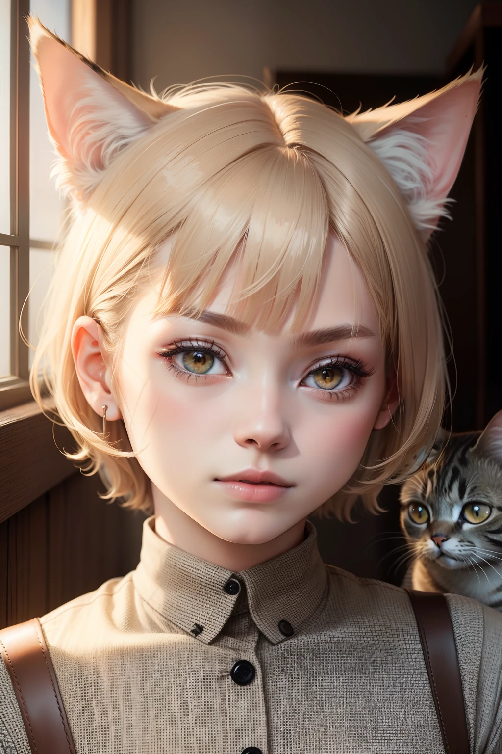 Cats and males,head portrait、Little American Shorthair