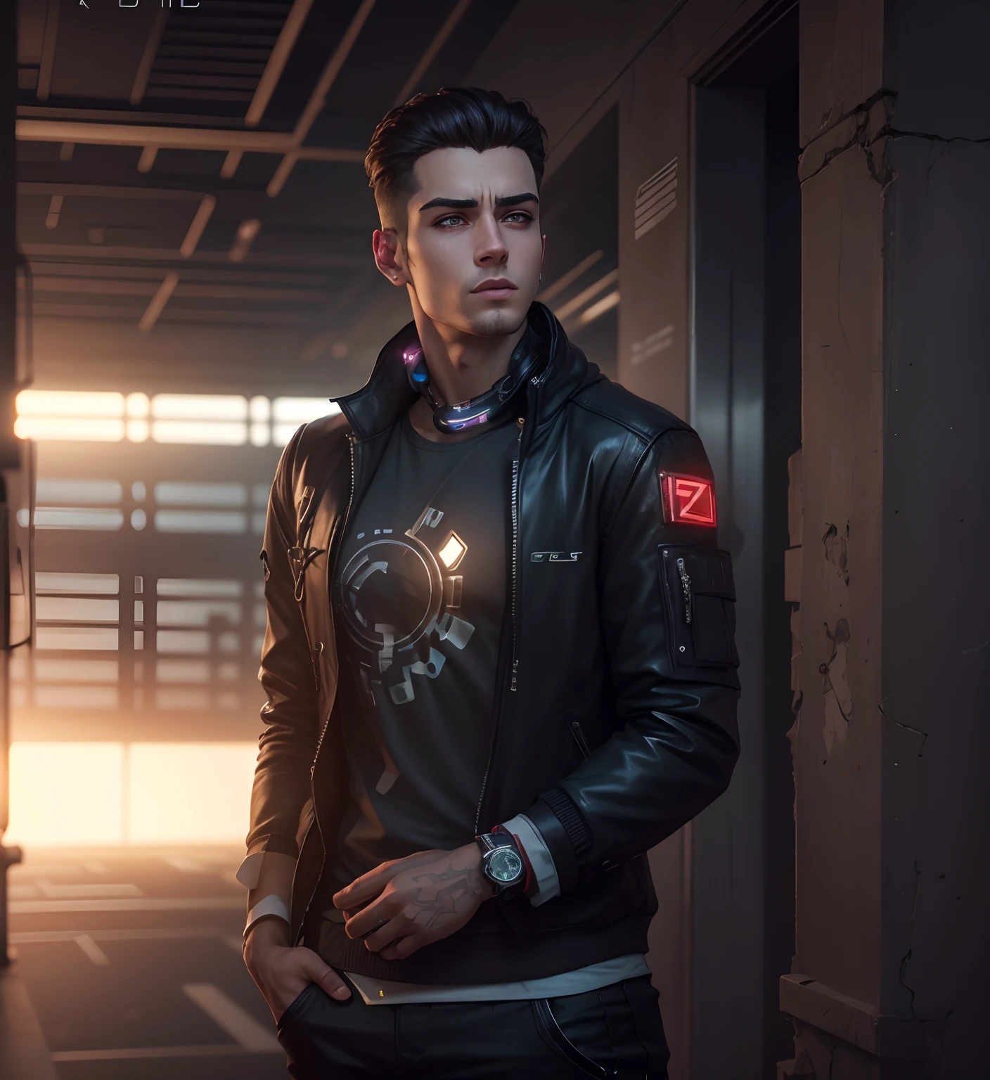 Change background cyberpunk handsome boy, realistic face,8k ultra realistic.