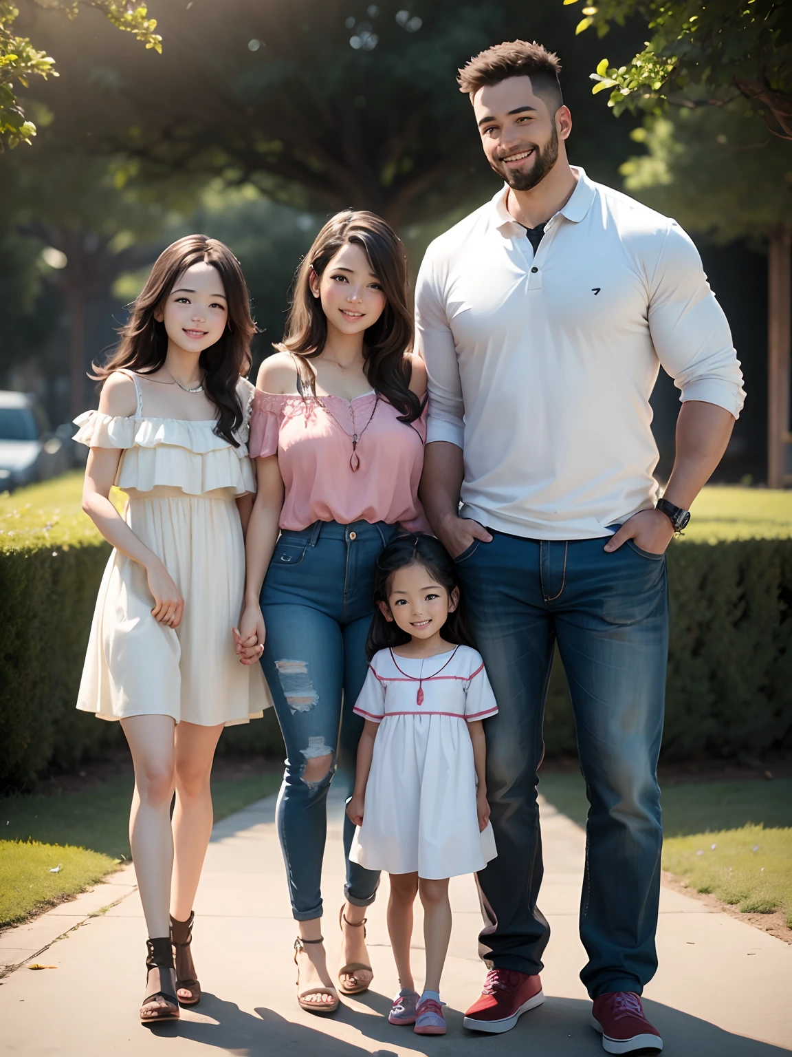 A happy family with their three kids