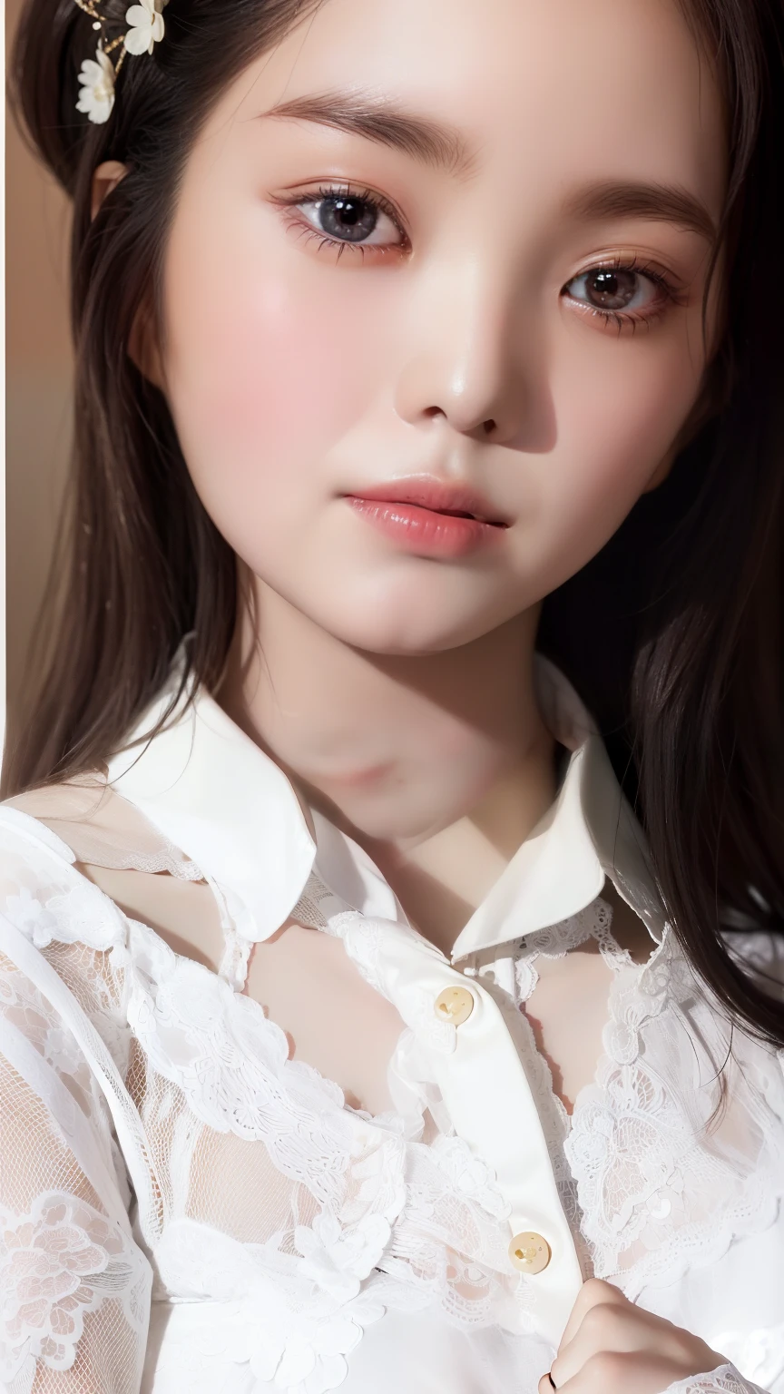 there is a young woman with a cell phone in her hand, beautiful delicate face, lovely delicate face, girl cute-fine-face, young adorable korean face, detailed face of a asian girl, feminine beautiful face, photorealistic beautiful face, beautiful feminine face, young cute wan asian face, beautiful girl model, young cute face, realistic beautiful face, beautiful realistic face