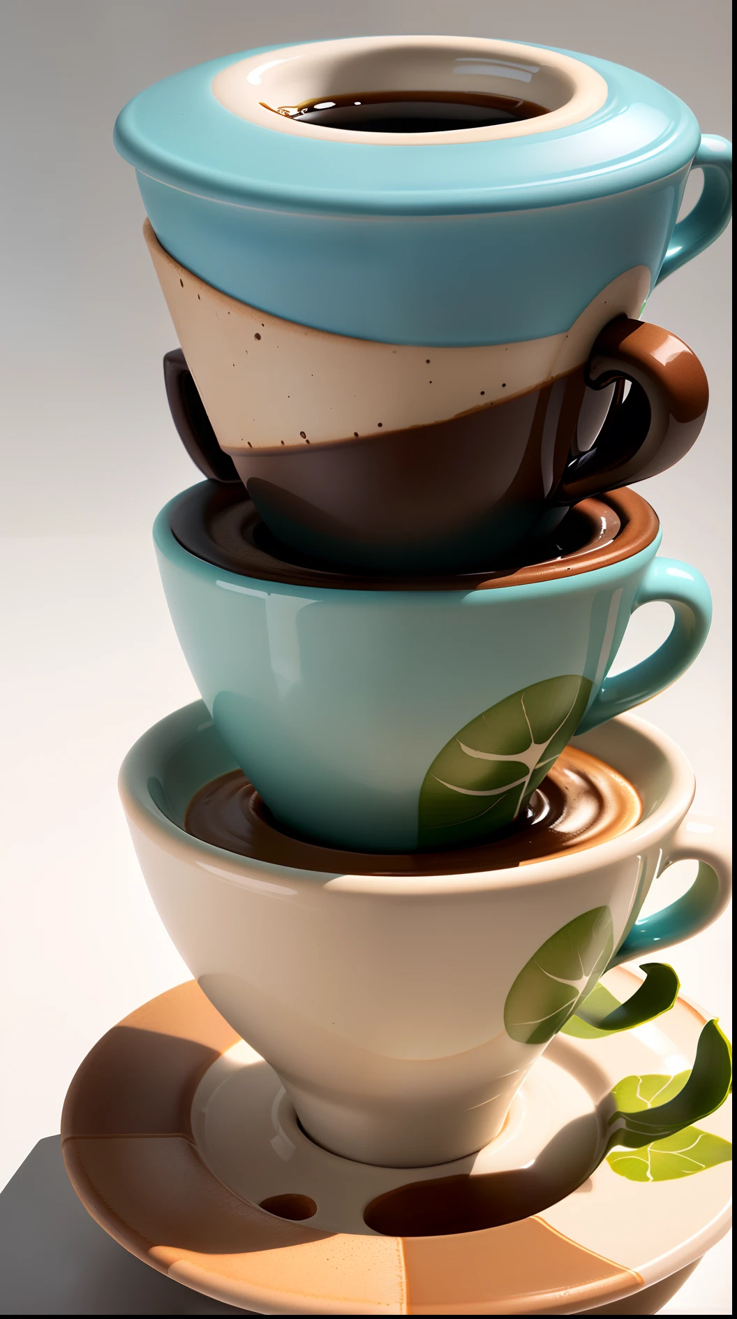 Product design of coffee cups,ceramics,Simple and elegant style,Lotus relief,There is a circular bridge hole shape,