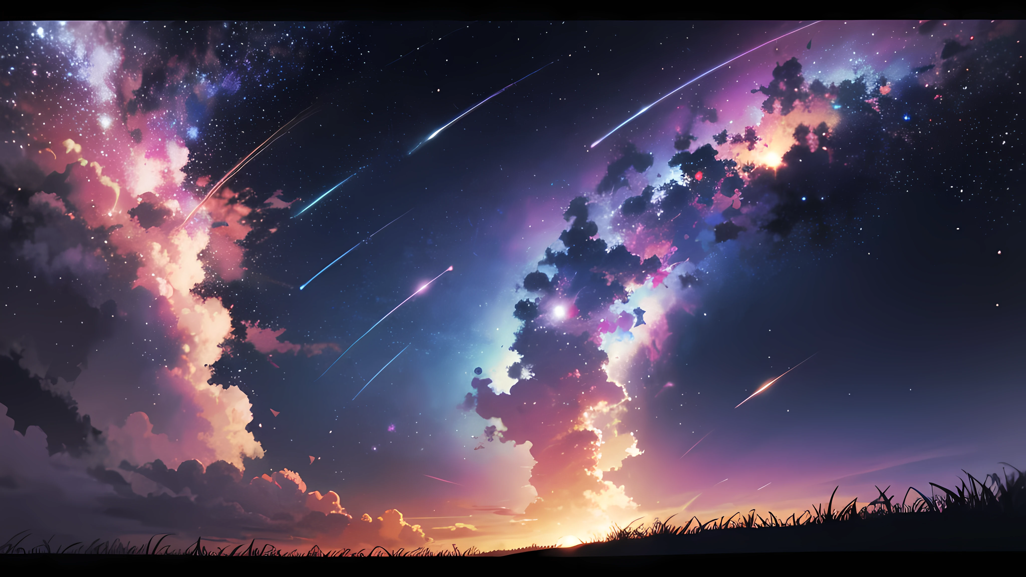 Fondo de pantalla 8k, obra maestra, ultrasharp, high resolution, nebulosas moradas, violeta, agujeros negros, estrellas, landscape
