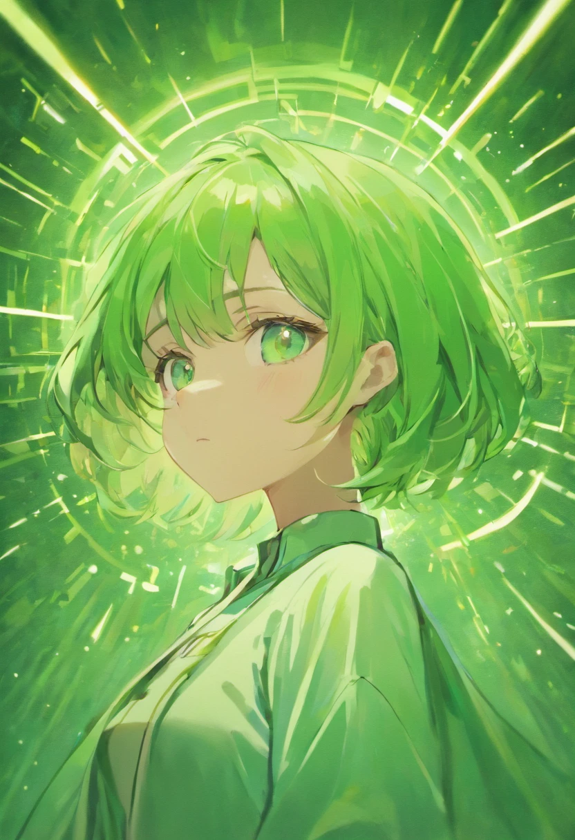 bobcut, Mint hair, angle of view, Color: White/Green, face retouch, Skin chrome, Detailed, Network enhancement, Artistic, the scientist, Hypnotist, Sexy, full bodyesbian, Hypnotist, model, Athletic trainer,