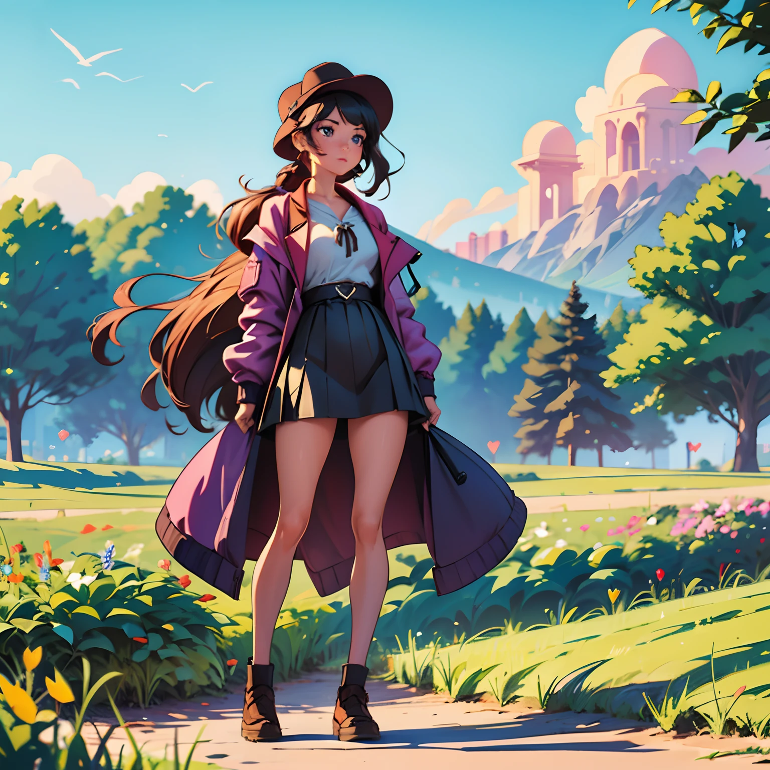 masterpiece, best quality, 1girl, anzhcvioletevergarden, outdoors,, (masterpiece:1.3), (best quality:1.3), 1girl, solo, cropped legs, heart arms, full body, day,
between legs, agrarian art, --auto