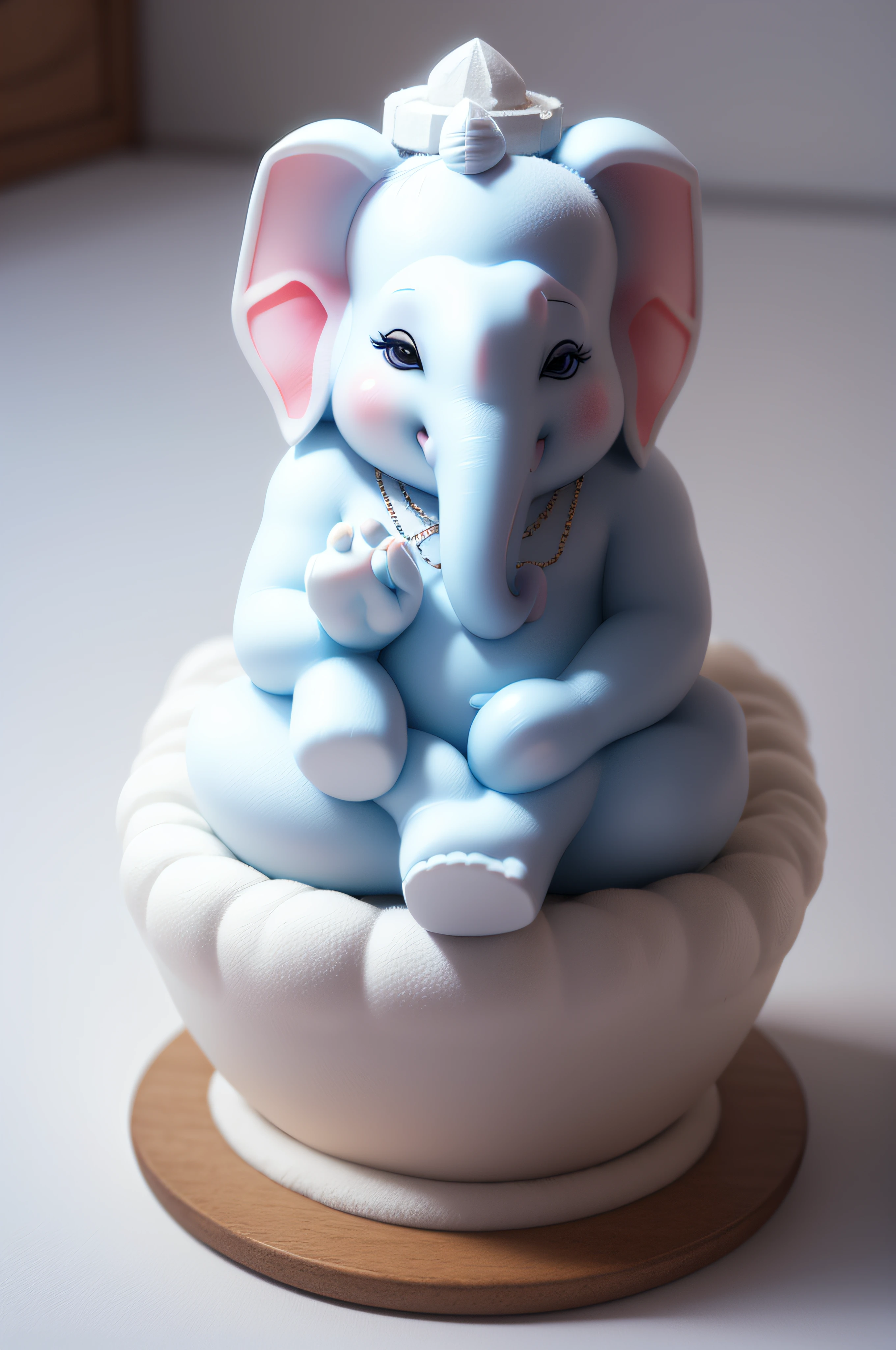 Adorable 3D Ganesha A Cute Illustration on White