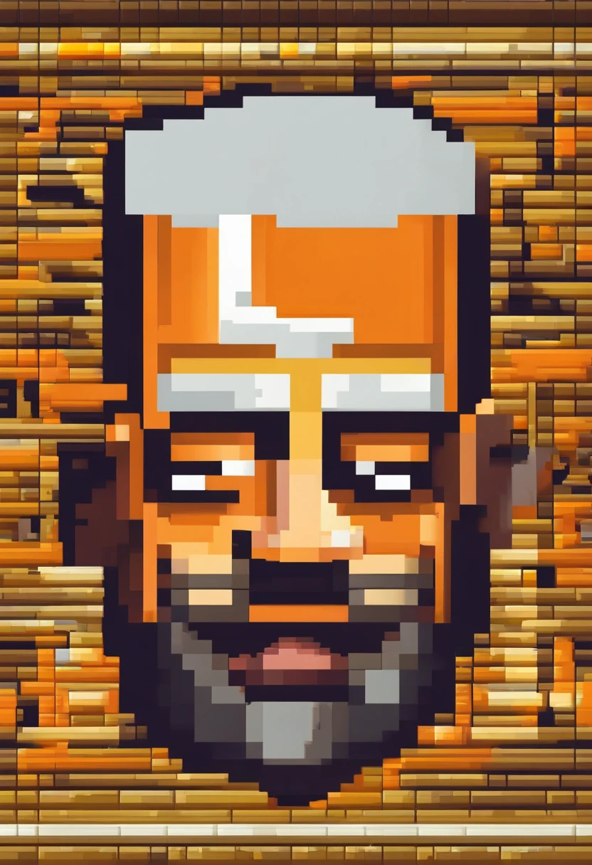 homem cabelo laranja com bolas de ouro