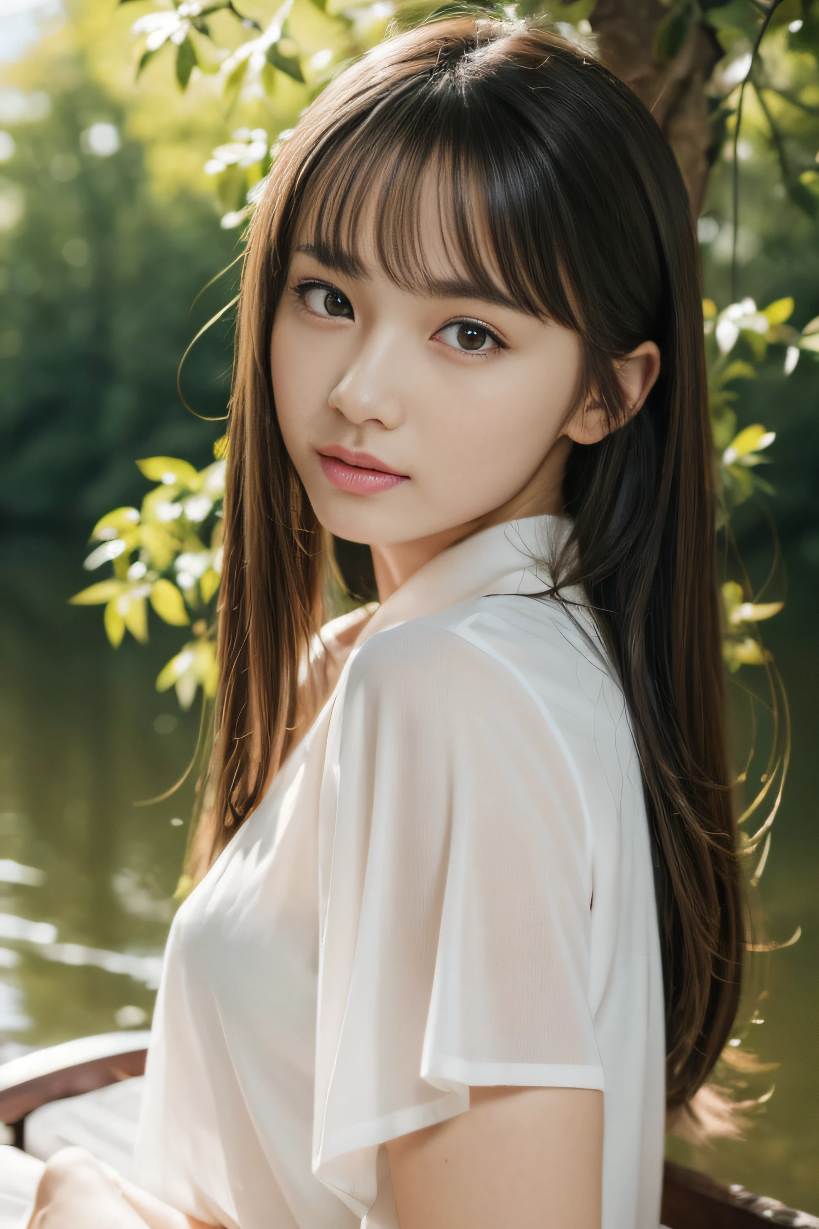 ulzzang-6500-v1.1, (Raw photo:1.2), (Photoreal), (See-through:1.3), (genuine:1.4), (muste piece:1.3), beautiful women, Female college student, masterpiece, 90&#39;s vibe, Classic Look, highest quality, super detailed, photo-realistic, shining eyes, detailed face, clavicle, beautiful eyes, black eye, detailed eyeshadow, black hair, lip gloss, pink lip, Makeup, (Charm:1.5), sharp focus, clear eyes, hunter's eyes, eyelash, full body, (wavy hair:1.1),(short hair:1.3), black dress,(beautiful:1.5)