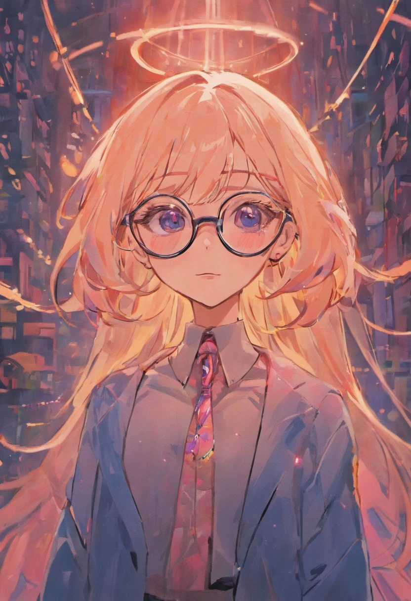 There is a woman with glasses and a necklace with a heart, inspired by Ion Andreescu, Inspired by Elsa Bleda, There is no Estiello Petra Collins, Simsbo, Wear prescription glasses, thick glasses, Long wet hair dripping, with square glasses, thick and red lips, solo portrait 🎨🖌️,Port wind
