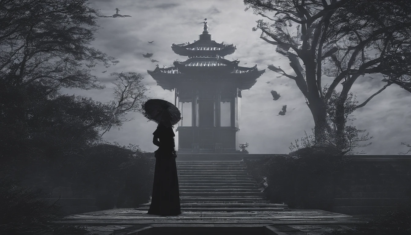 Araffe woman in black dress and black hat posing for photo, inspired by Otake Chikuha, Sui Ishida with black hair, based on Iwasa Matabey, Masami Kurumada Style, inspired by Yukihiko Yasuda, based on Sakai Hoitsu, Wearing Japanese technical clothing, wearing a black noble suit