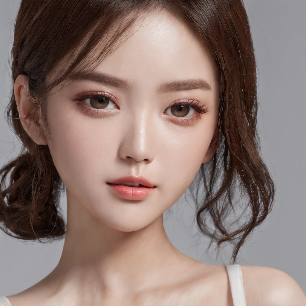 beste-Qualit, master-piece, ultra-high resolution, (photorealistic portrait:1.4), raw picture, 1 Korean Girl,sexy white dress,Show your shoulders., Low key, cold light,A Beautiful Girl ,nice skin ,cosmetic style,show to much skin