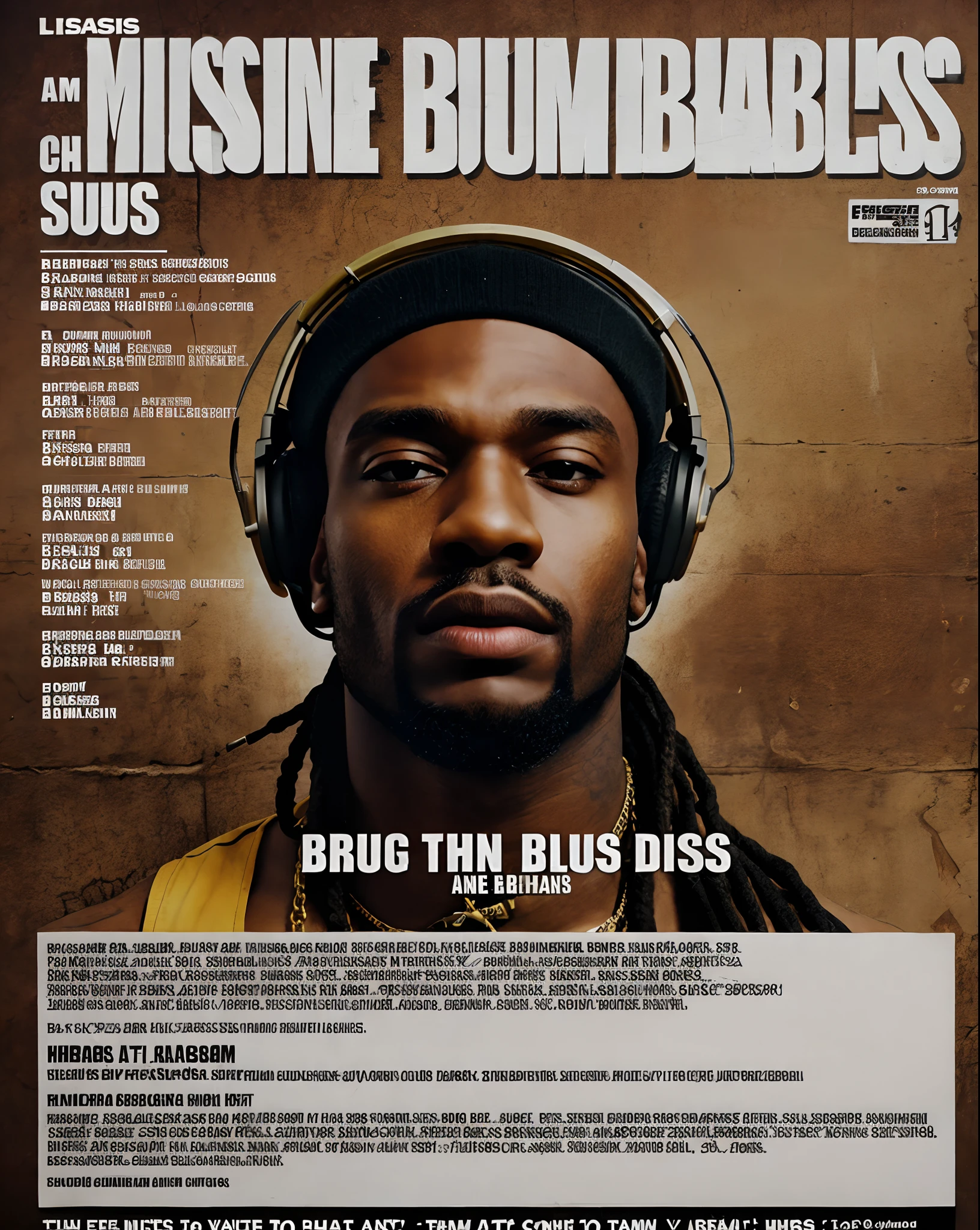 a musical drum n bass Flyers info with list of list of , rappers, , artists names