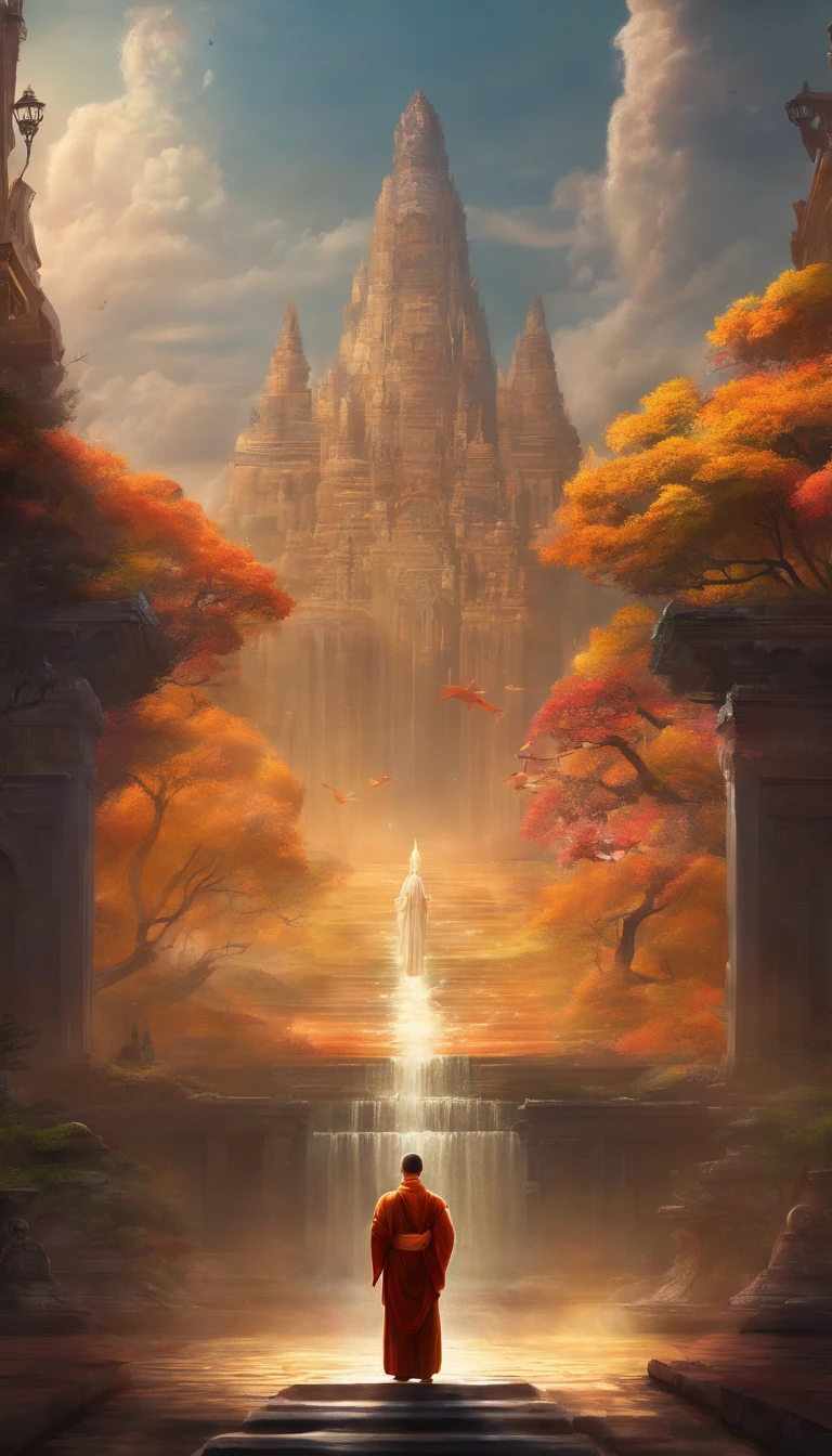 Ultra HD 4K Wallpaper (((("MASTERPIECE")))), [Recreate A Scene From "INTERSTELLAR" Movie] "cinematic" "ULTRA DETAILED" ((VERTICAL)) a Buddhist monk standing and praying