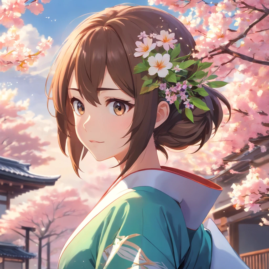 Arafed Frau in einem Kimono mit Blumen auf dem Kopf, beautiful digital artwork, beautiful digital illustration, lindo pintura digital, lindo pintura digital, Kunstwerk im Stil von Guweiz, photorealistic anime girl render, Glatte Anime-CG-Kunst, beautiful digital art, Great digital art with details, Atemberaubende digitale Illustration, Detaillierte digitale Anime-Kunst, Rendering vom April, beautiful anime portrait